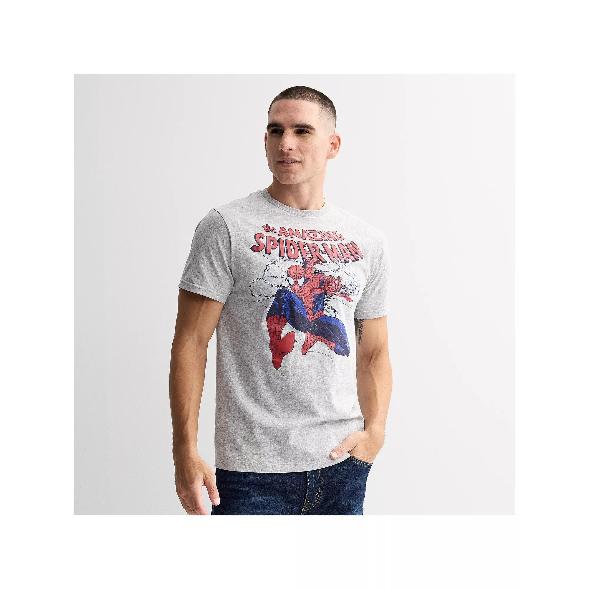 Men's Marvel The Amazing Spider-Man Retro Graphic Tee, Size: Medium, Grey Gray Product Image