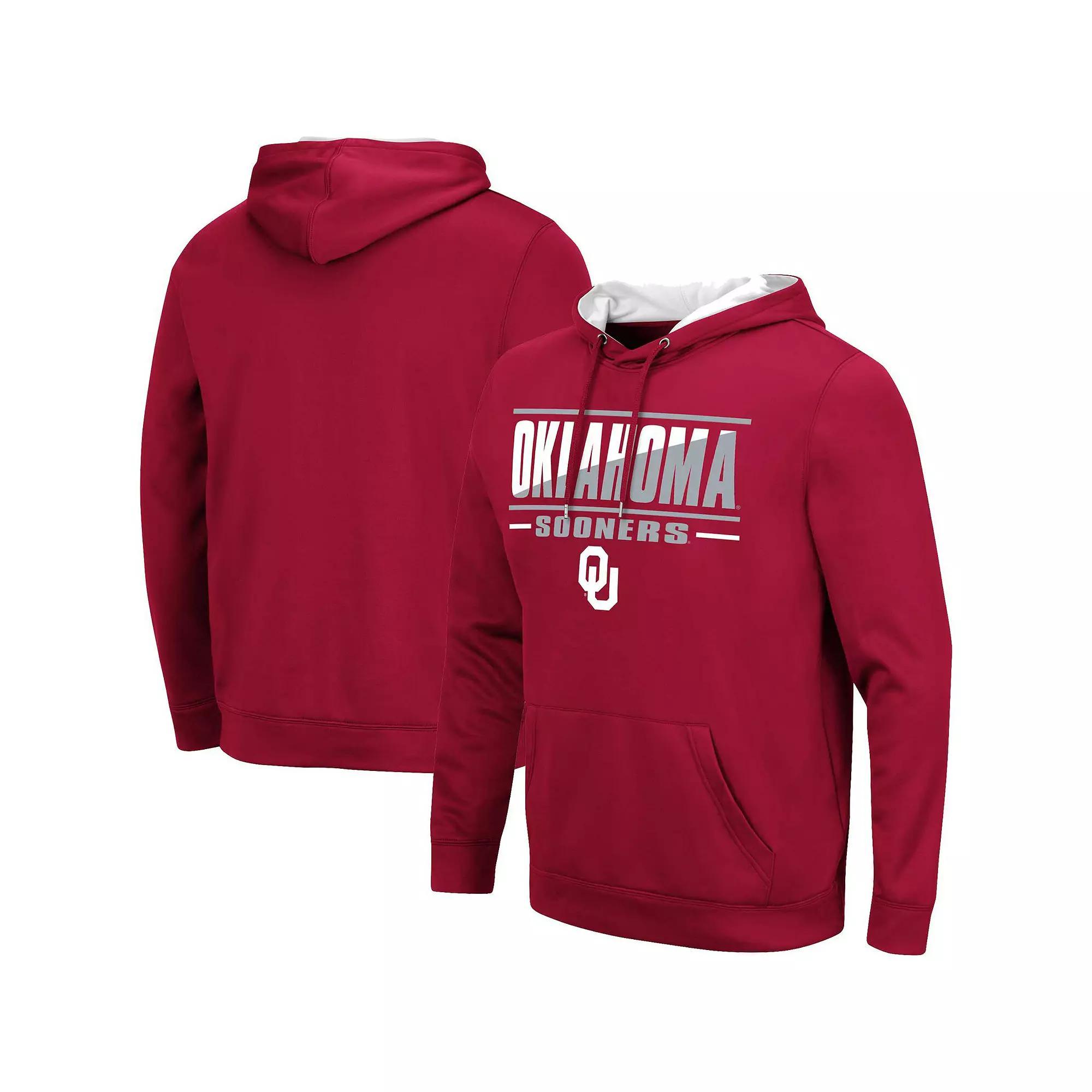 Men's Colosseum Crimson Oklahoma Sooners Slash Stack 2.0 Pullover Hoodie, Size: XL, Red Product Image
