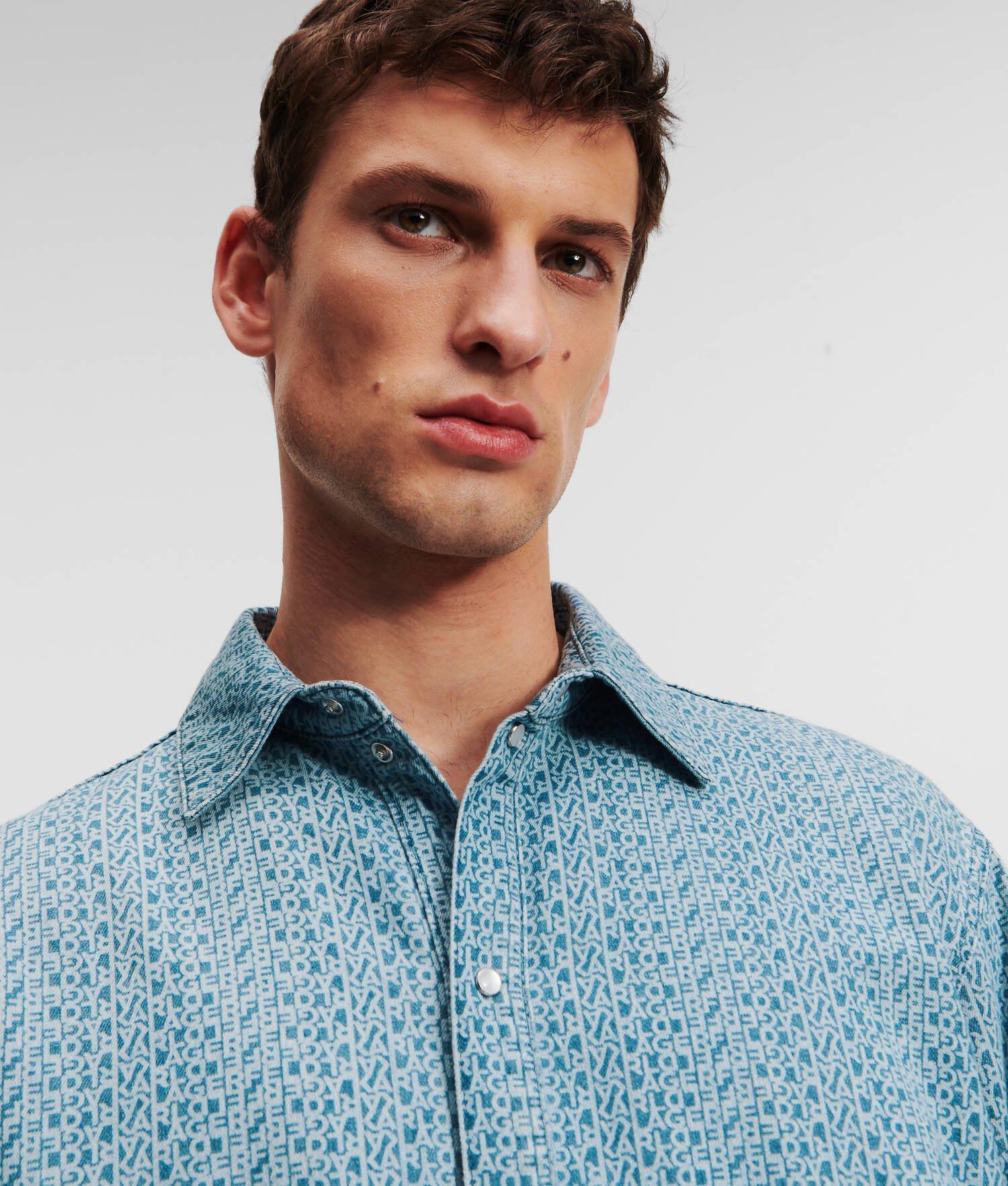 ALL-OVER KARL LOGO DENIM SHIRT Product Image