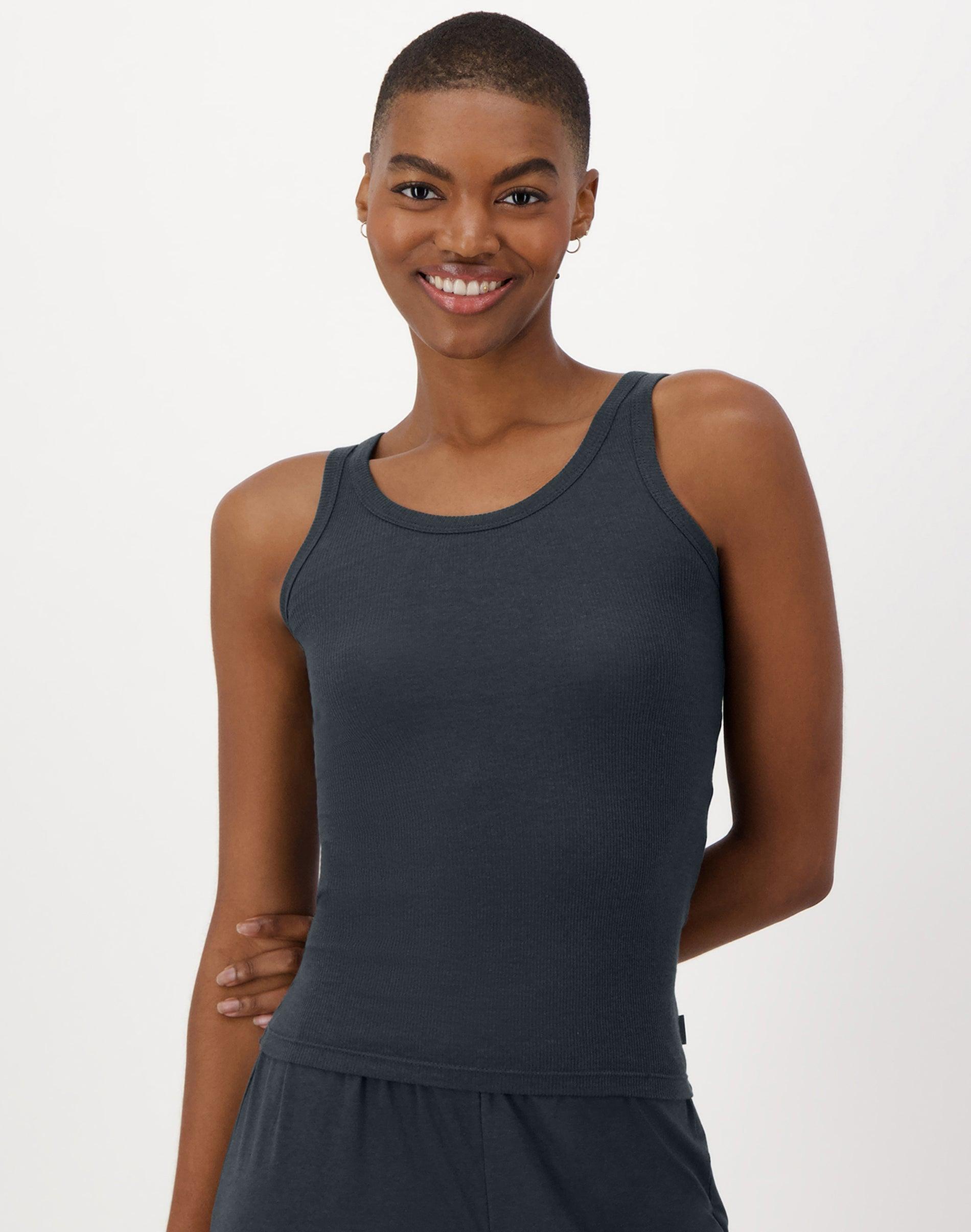 Hanes Originals Womens SuperSoft Comfywear Rib Tank Top Pearl XS Product Image
