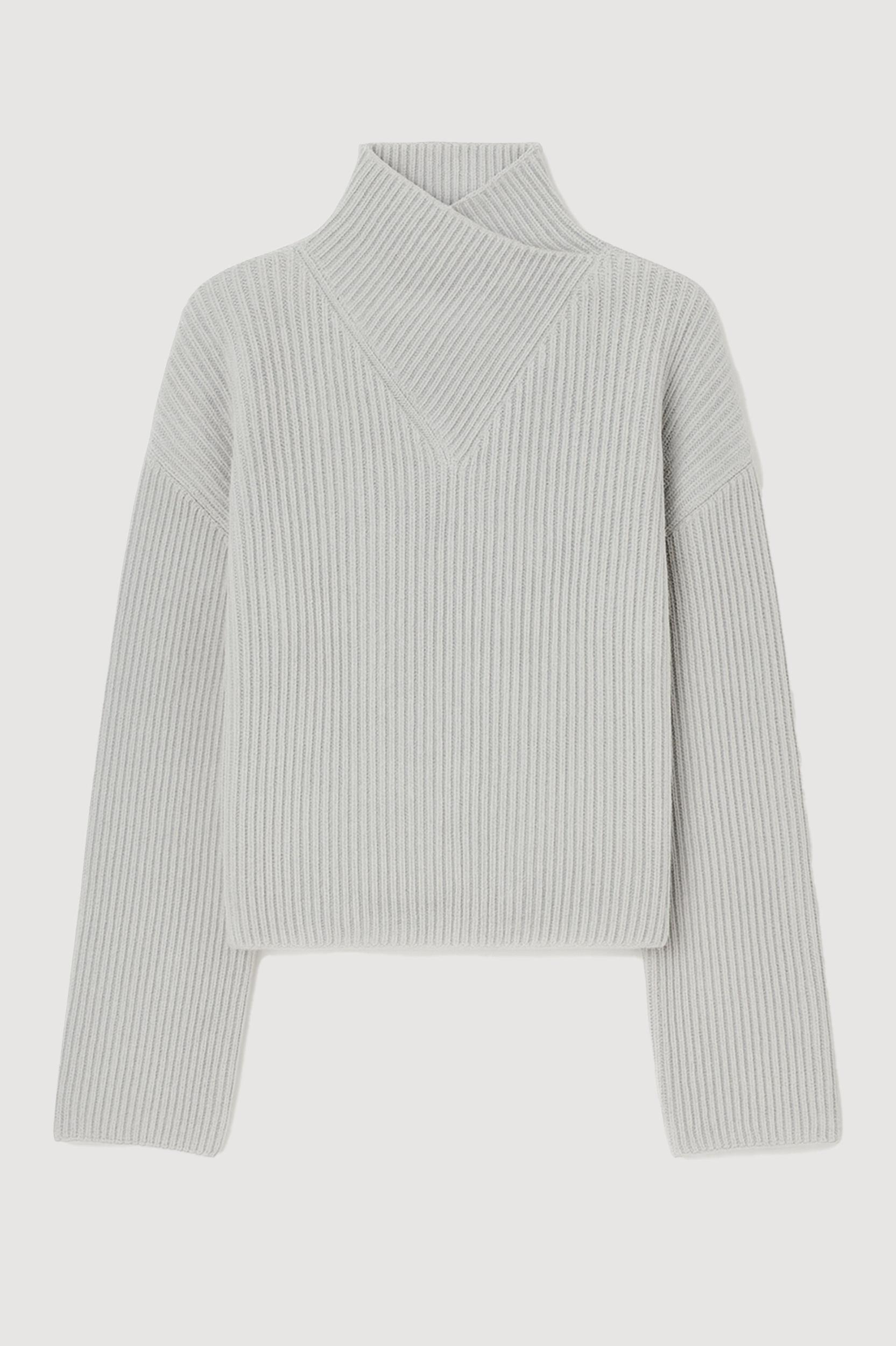 Daria Wrap-Neck Organic Cotton-Wool Sweater Product Image