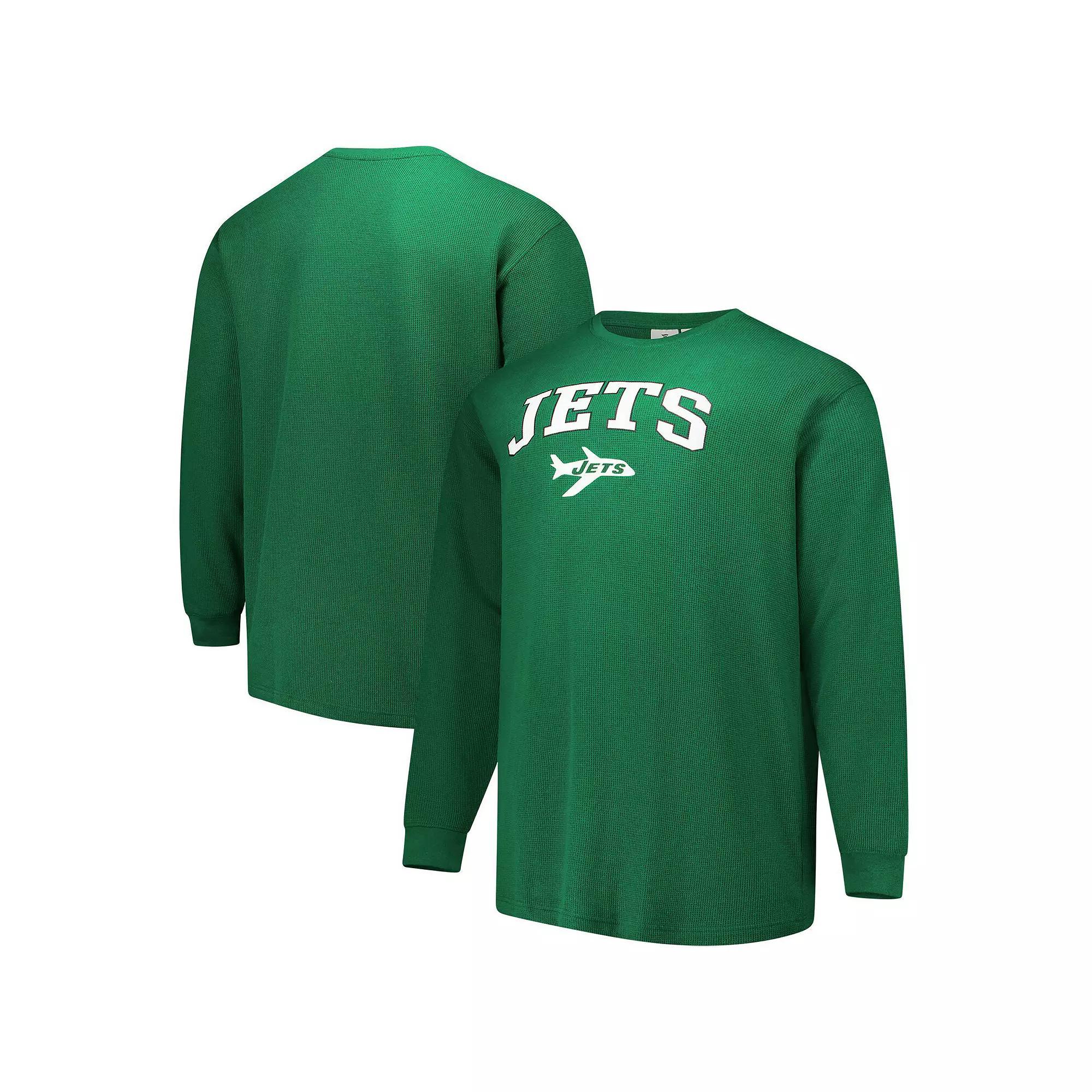 Men's Fanatics Kelly Green New York Jets Big & Tall Throwback Thermal Long Sleeve T-Shirt, Size: 5XB Product Image