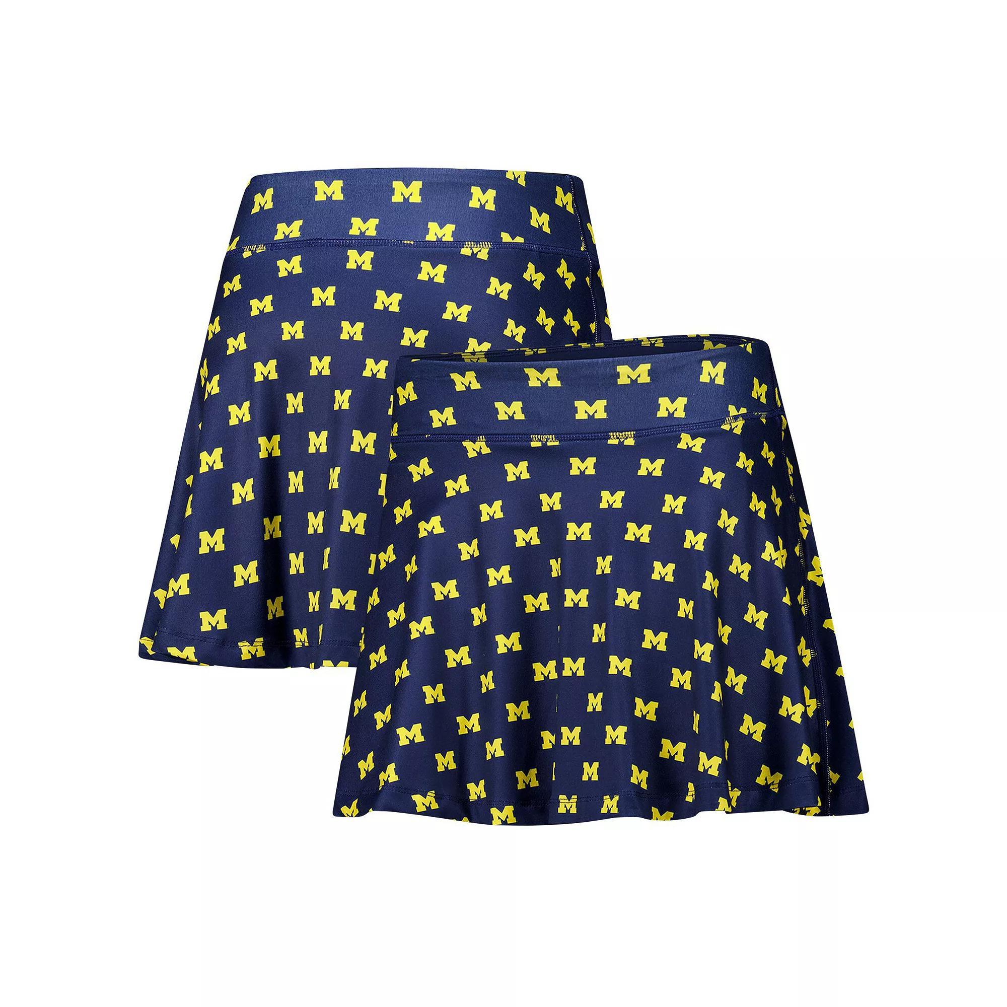 Women's ZooZatz Navy Michigan Wolverines Allover Print Flowy Skort, Size: Small, Blue Product Image