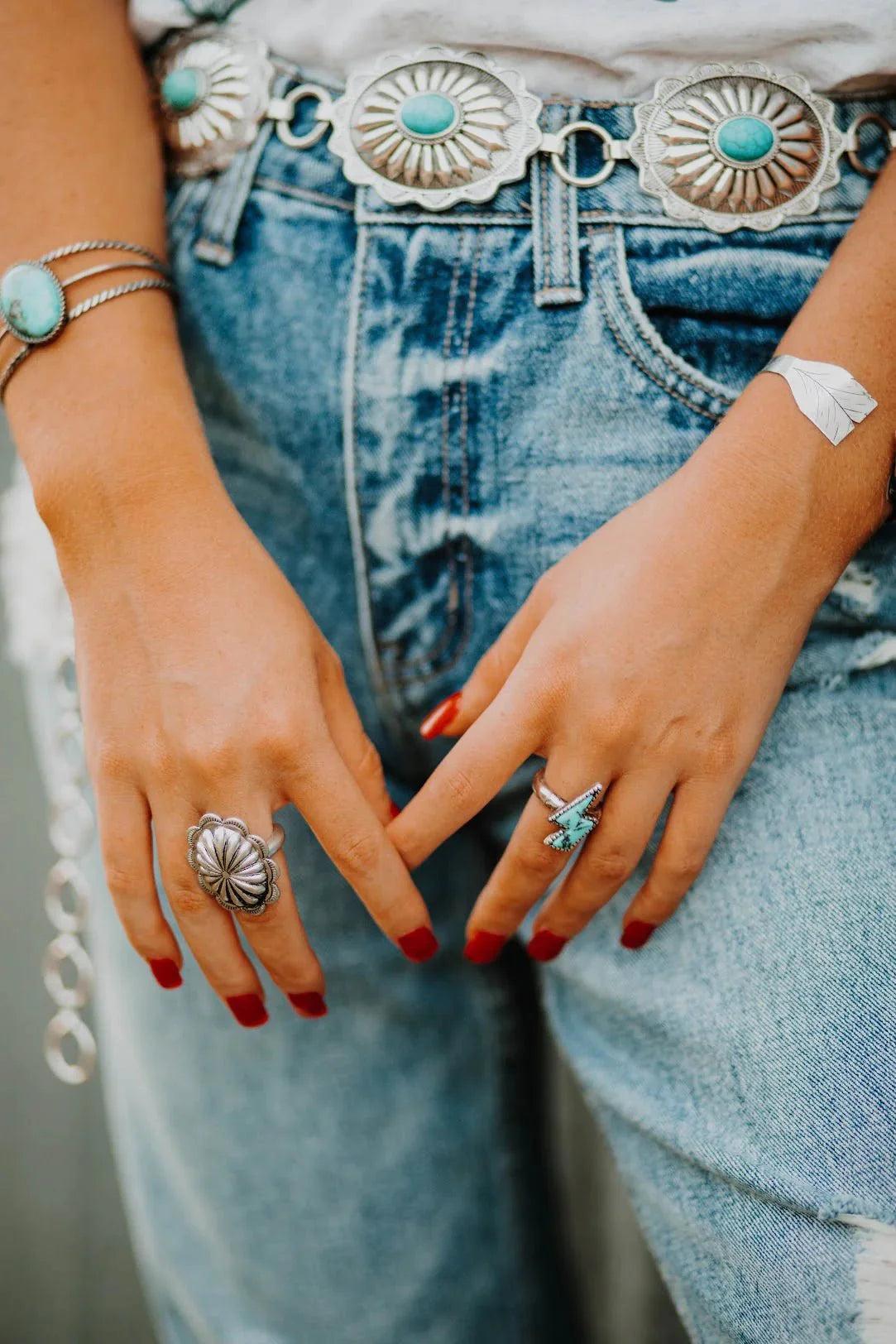 Adjustable Western Concho Ring Product Image