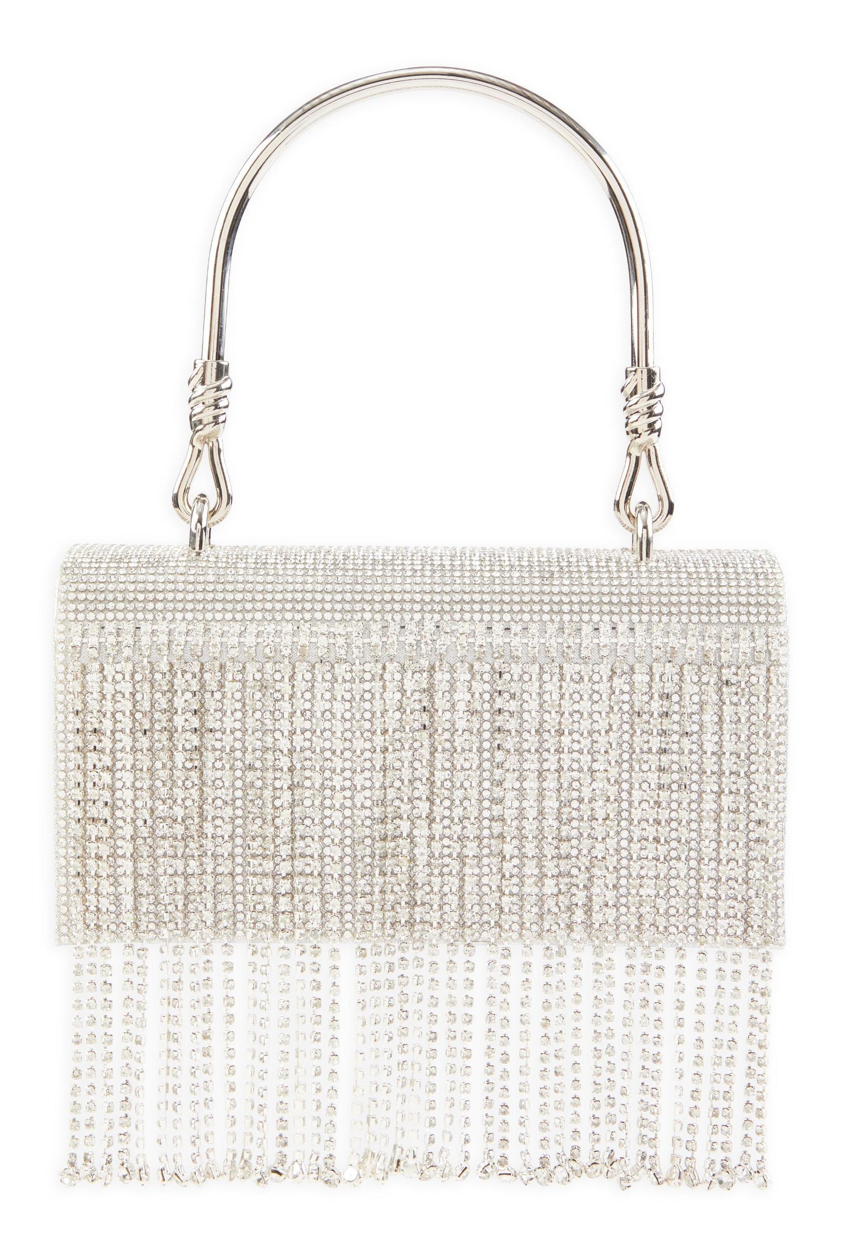 Womens Rhinestone Fringe Mini Purse Product Image