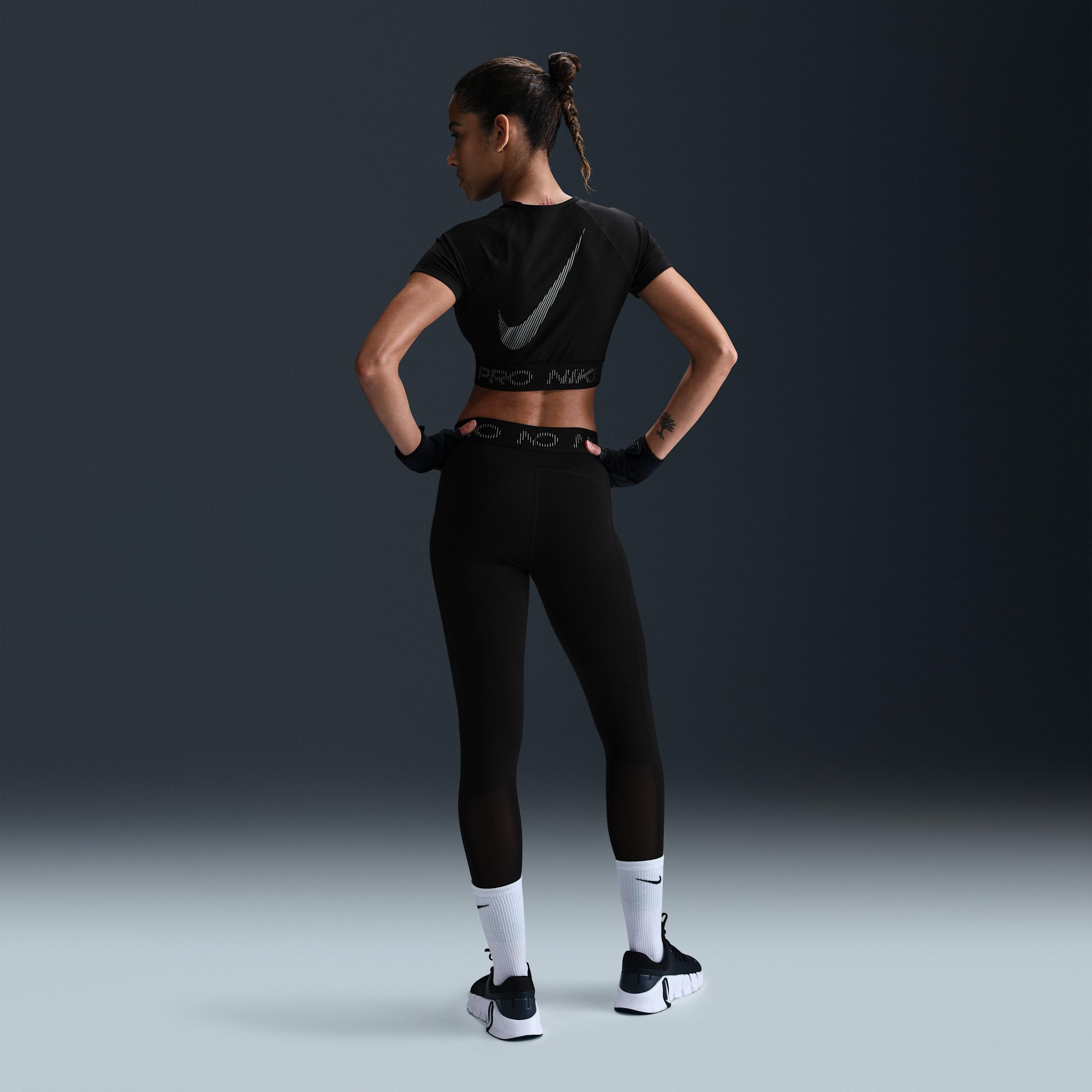 Nike Pro Women's Dri-FIT Short-Sleeve Cropped Graphic Top Product Image