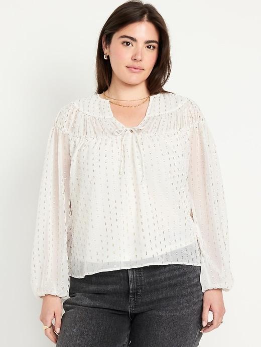 Tie-Front Chiffon Top Product Image