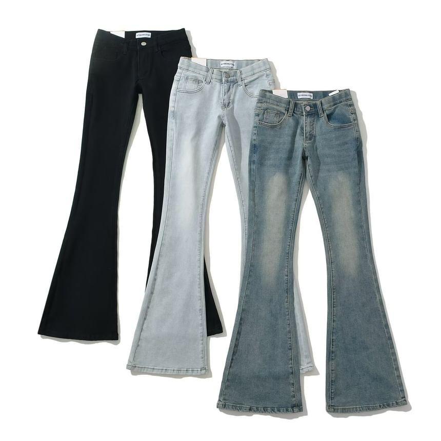 Mid Rise Washed Bootcut Jeans Product Image