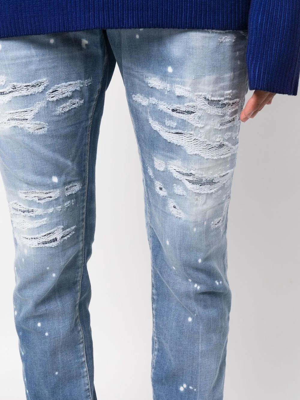 distressed-effect slim-cut jeans  Product Image