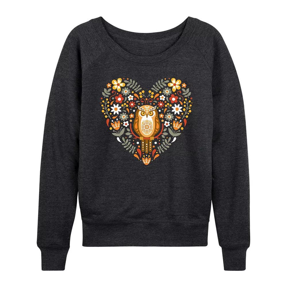 Womens Nordic Gnomes French Terry Long Sleeve Tee Heather Grey Product Image
