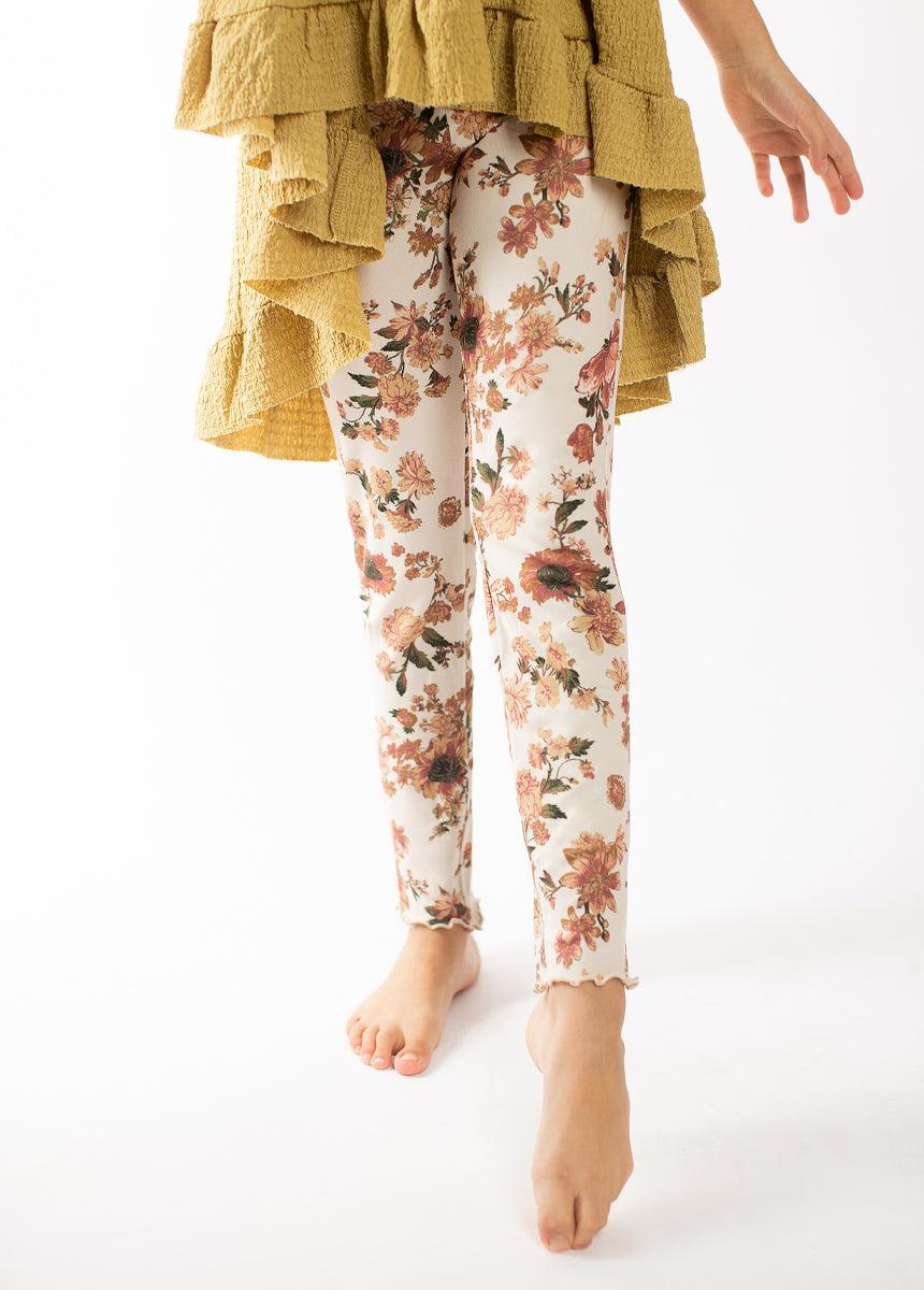 Victoria Legging in Sand Floral Girls Product Image