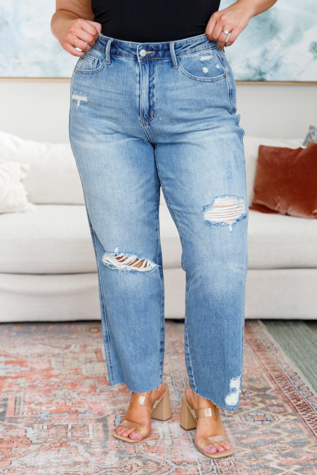 Nora High Rise Rigid Magic Destroy Slim Straight Judy Blue Jeans - ONLINE EXCLUSIVE! Product Image