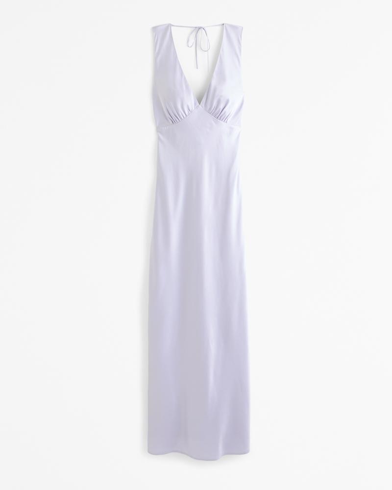 Plunge Cowl Back Maxi Dress Product Image