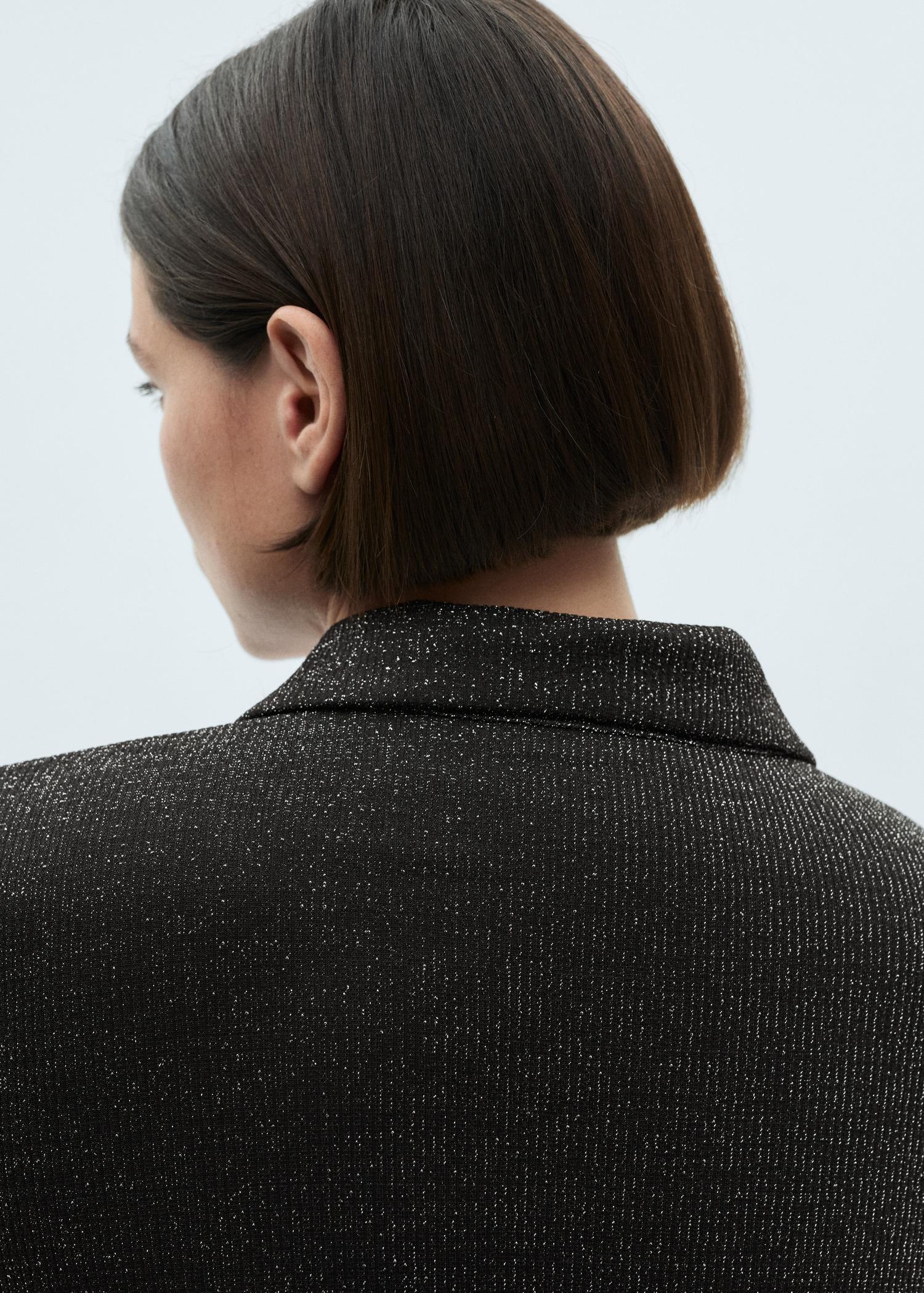Lurex knitted shirt - Women | MANGO USA Product Image