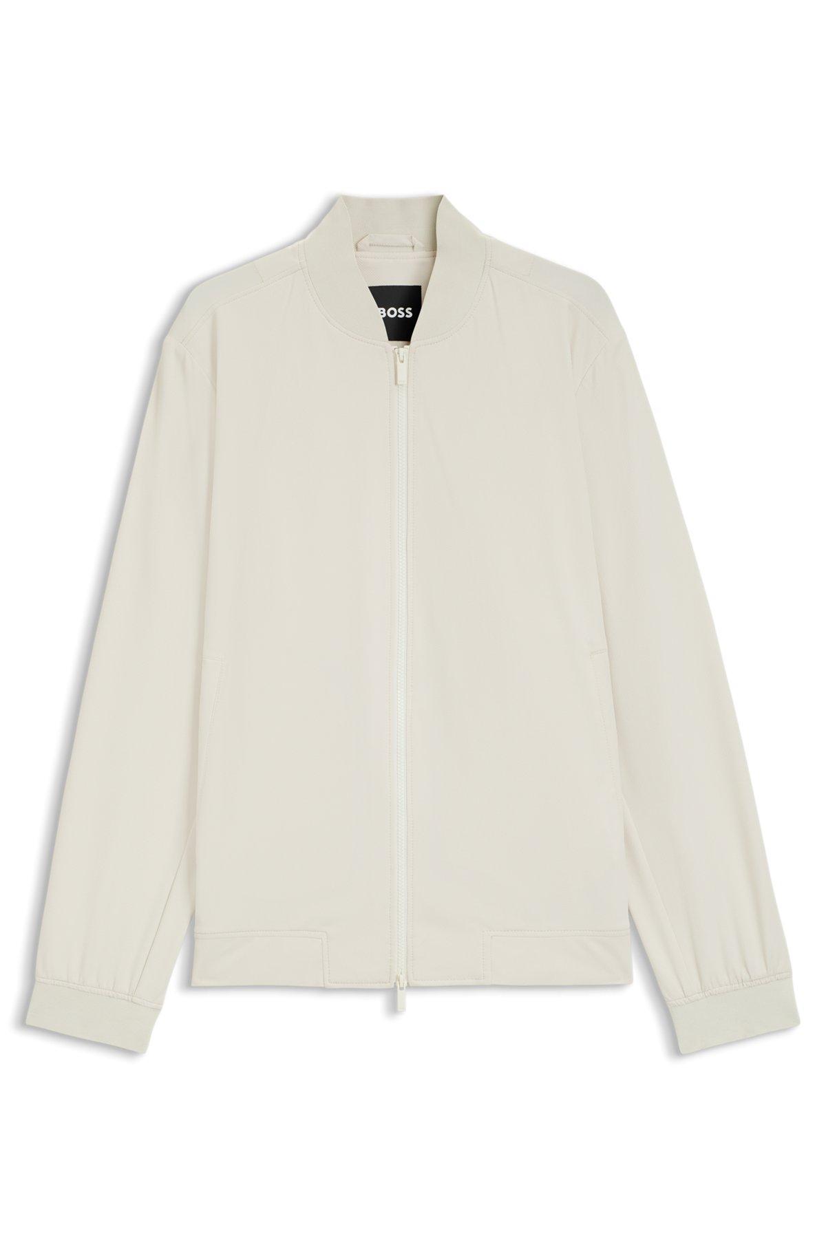 BOSS - Water-repellent jacket in performance-stretch fabric - White Product Image