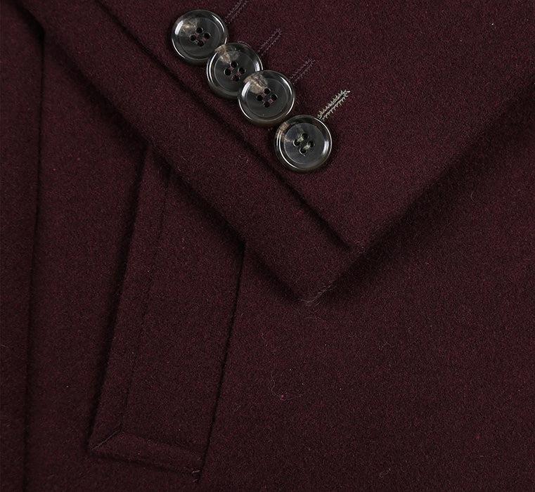 English Laundry Burgundy Fall/Winter Essential Slim Fit Overcoat Wool Blend Product Image