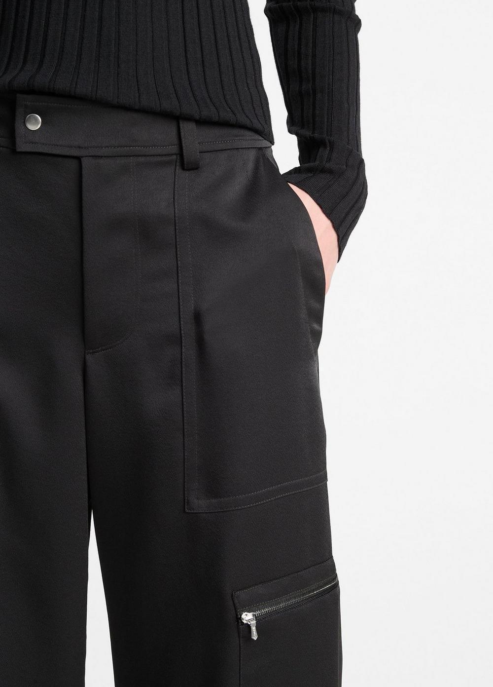 Womens Low-Rise Satin Parachute Crop Pant, Lake Stone, Size 10 Vince Product Image