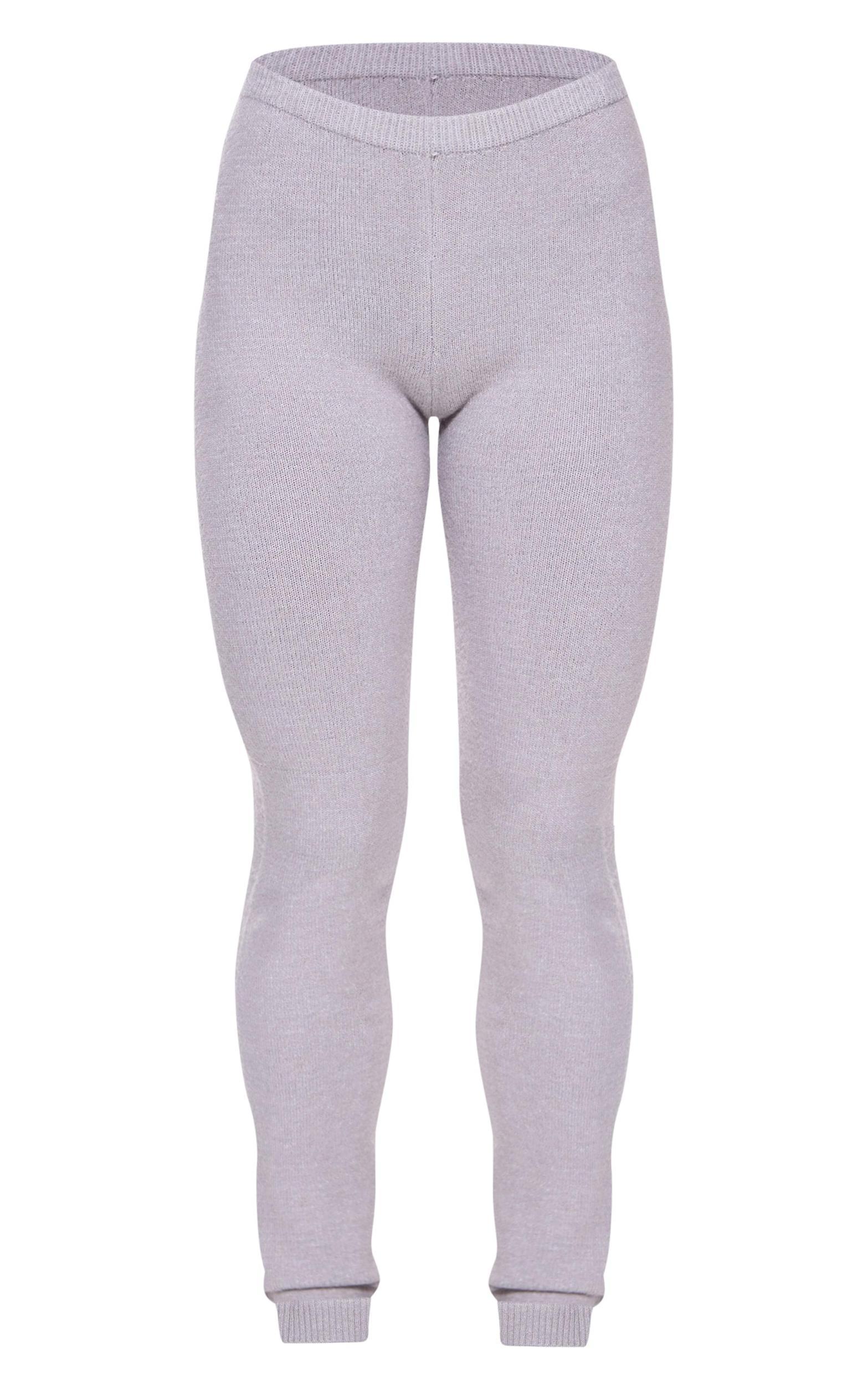 Charcoal Basic Knit Leggings Product Image