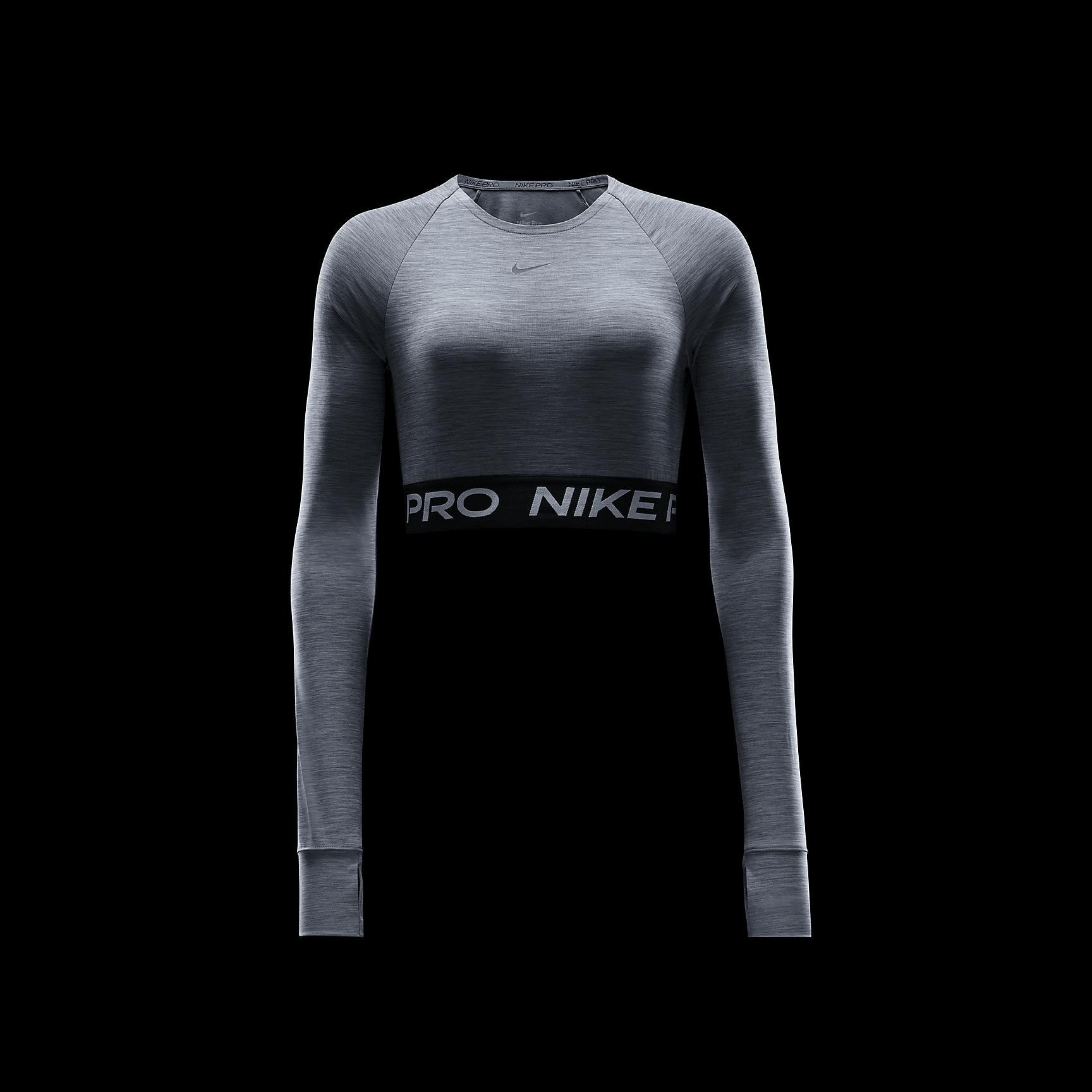 Nike Womens Pro 365 Dri-FIT Cropped Long-Sleeve T-Shirt Product Image
