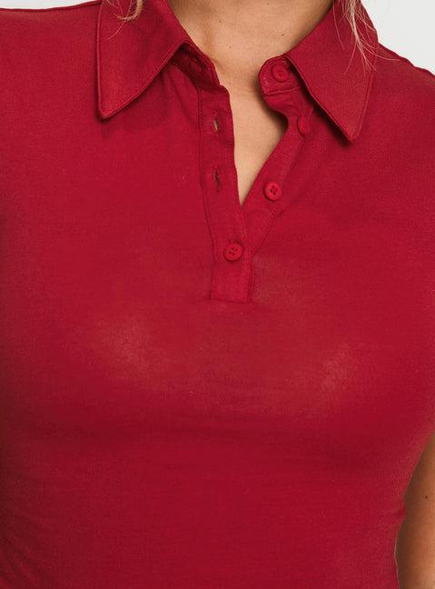 Prodigy Collared Polo Top Red Product Image