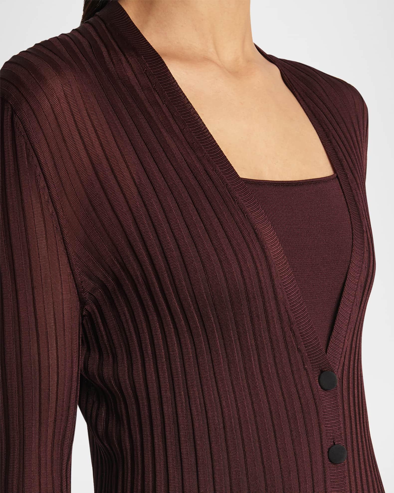 Ramon Wide Rib V-Neck Long Cardigan Product Image