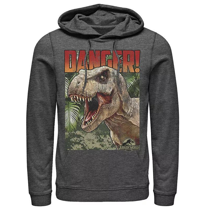 Men's Jurassic World Danger T-Rex Retro Poster Pullover Graphic Hoodie, Size: Large, Blue Product Image