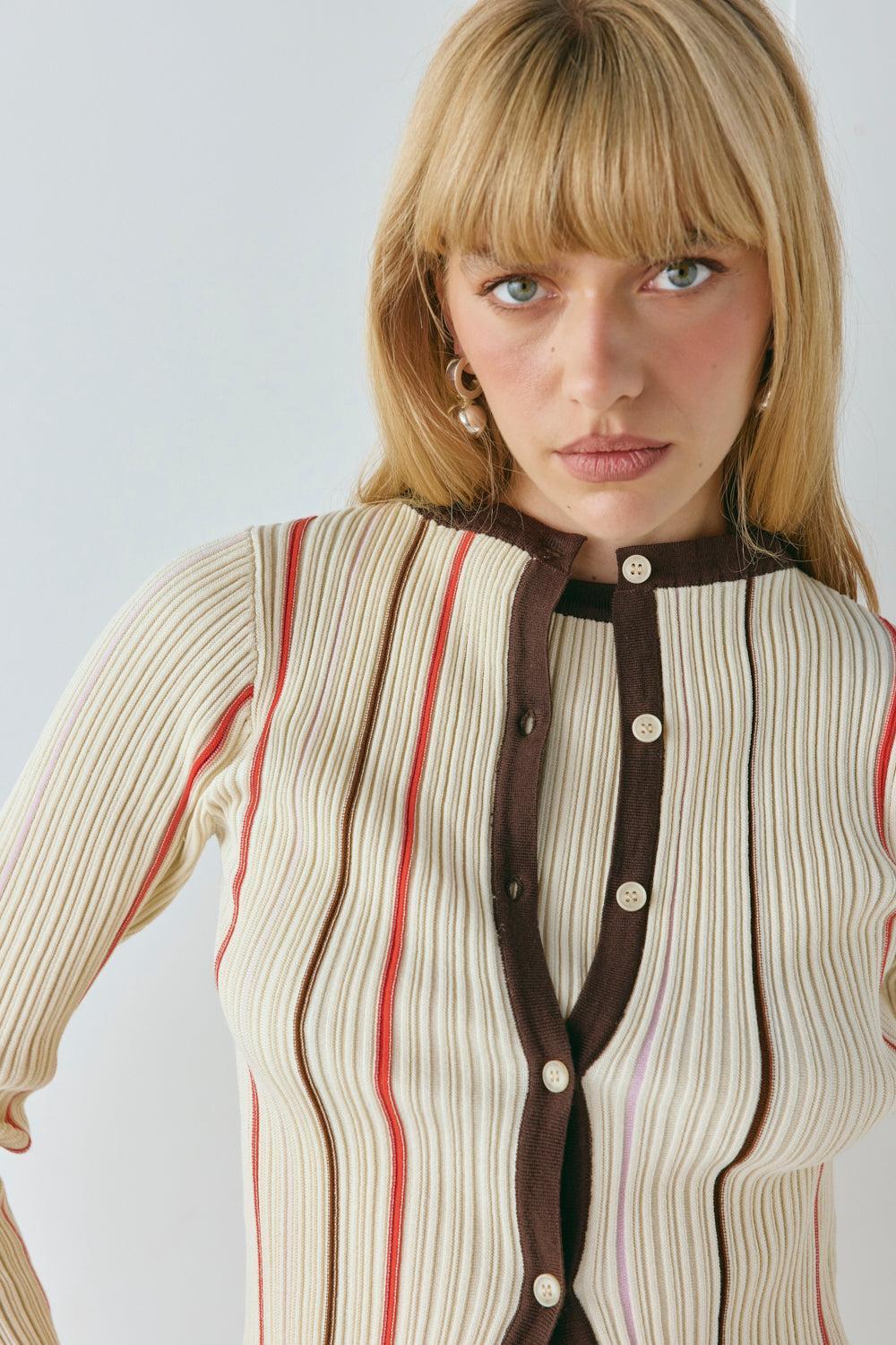 Frances Knit Top Stripe Product Image
