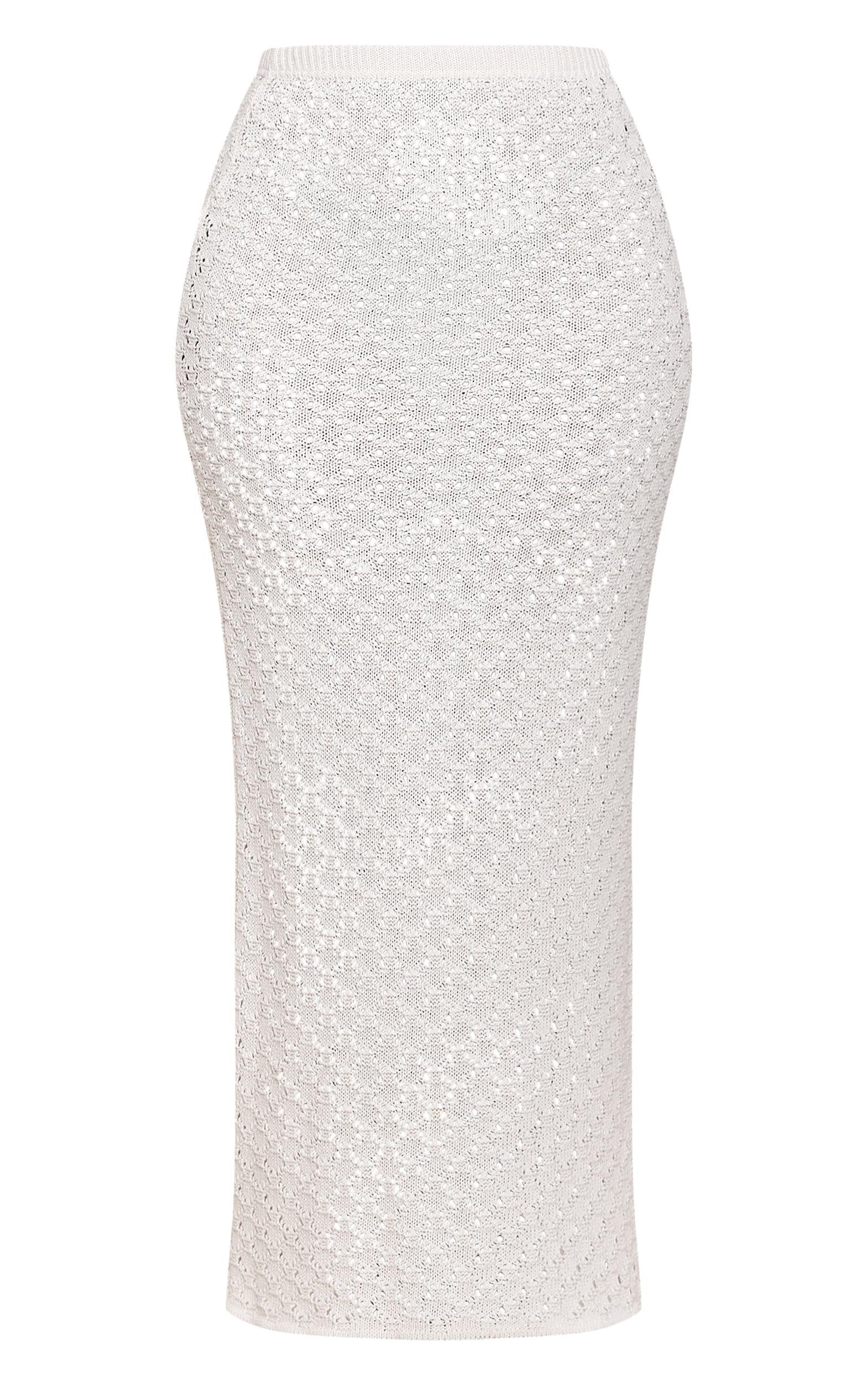 Shape Cream Crochet Maxi Skirt Product Image