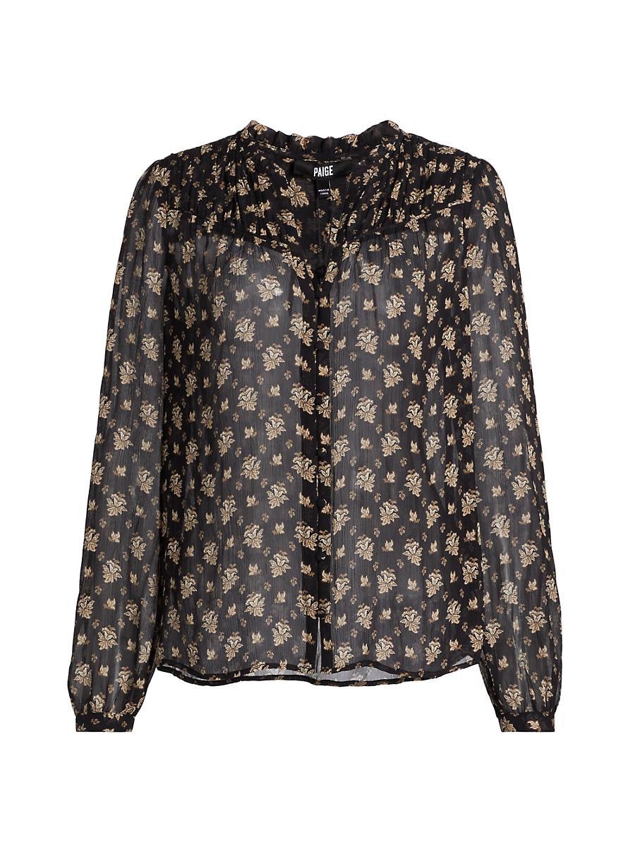 Womens Monika Floral Silk Blouse Product Image
