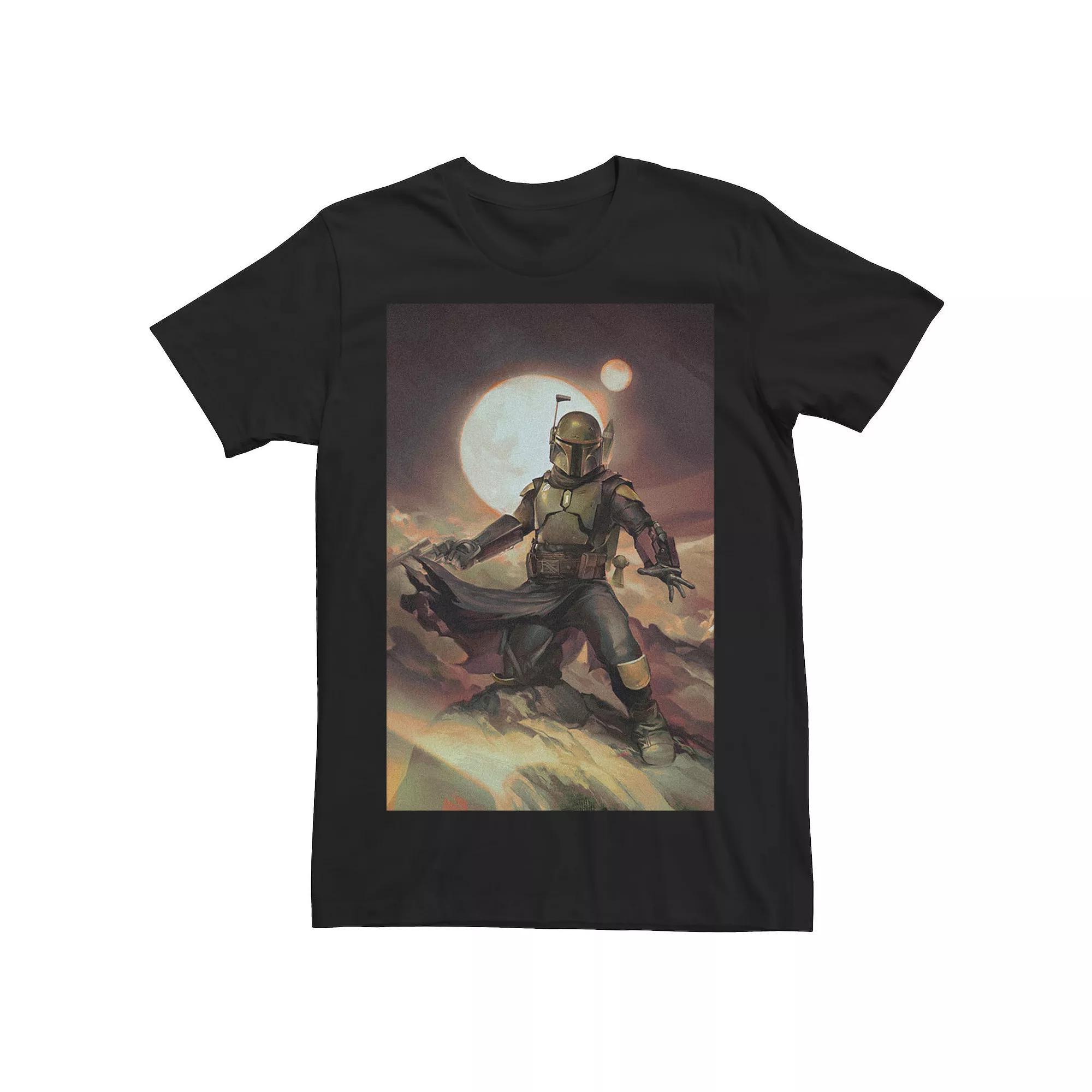 Mens Star Wars The Book Of Boba Fett Painting Poster Tee Product Image