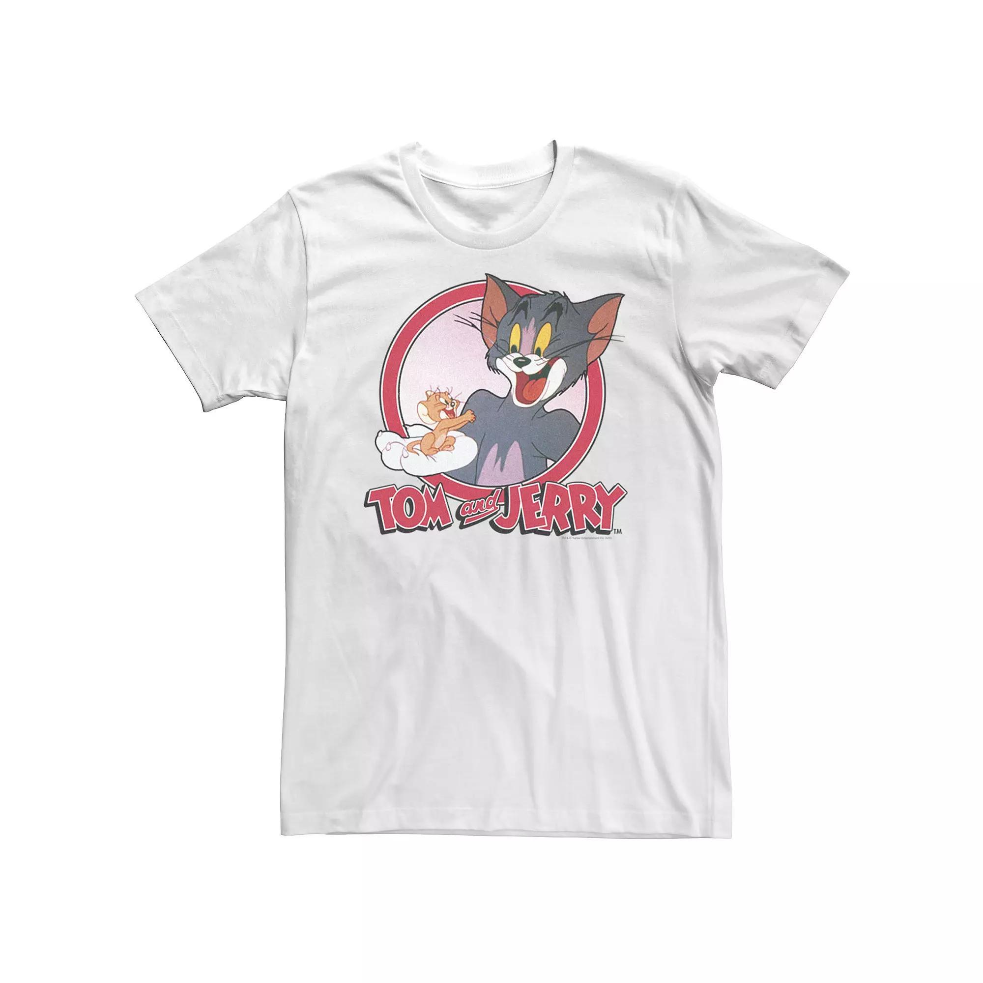 Big & Tall Tom And Jerry Retro Style Portrait Tee, Men's, Size: 4XL, White Product Image