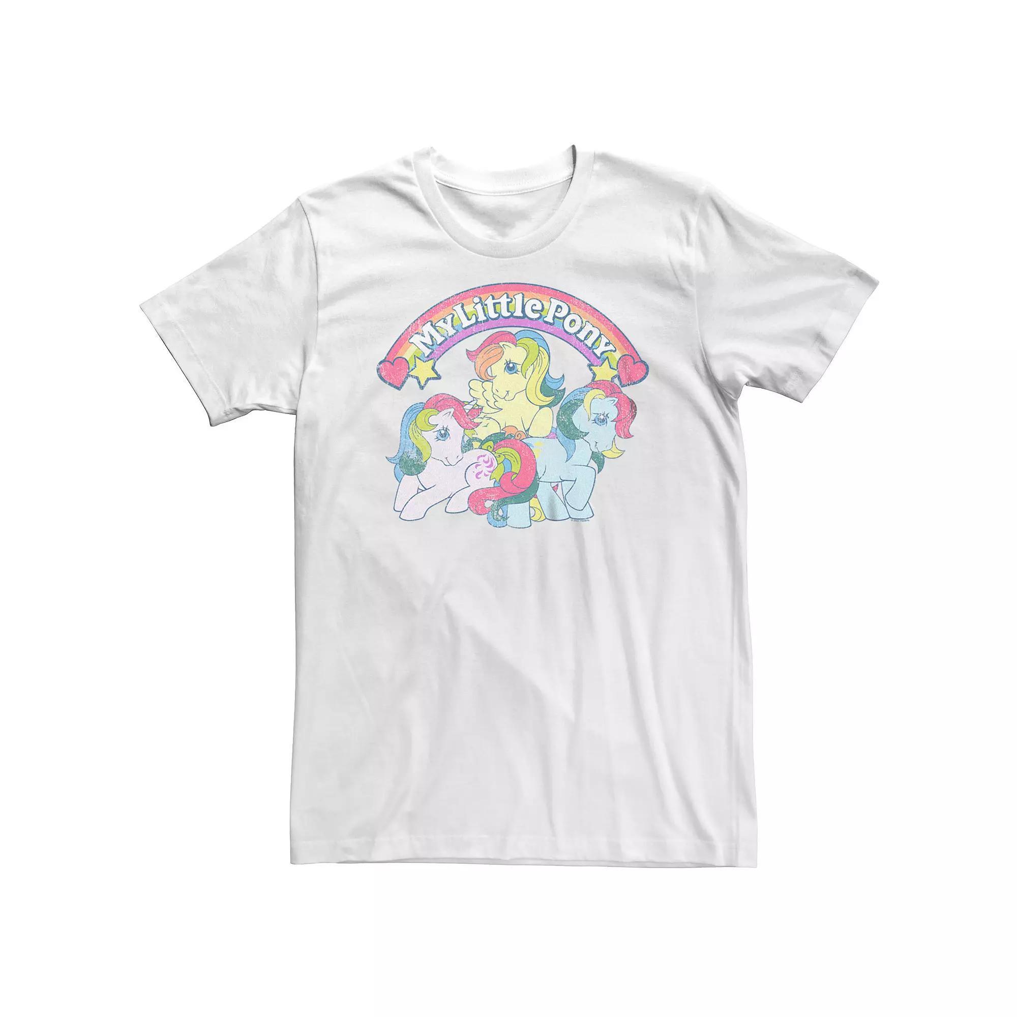 Big & Tall My Little Pony Retro Logo SkyDancer Twilight Windy Sunlight Graphic Tee, Men's, Size: XL Tall, White Product Image
