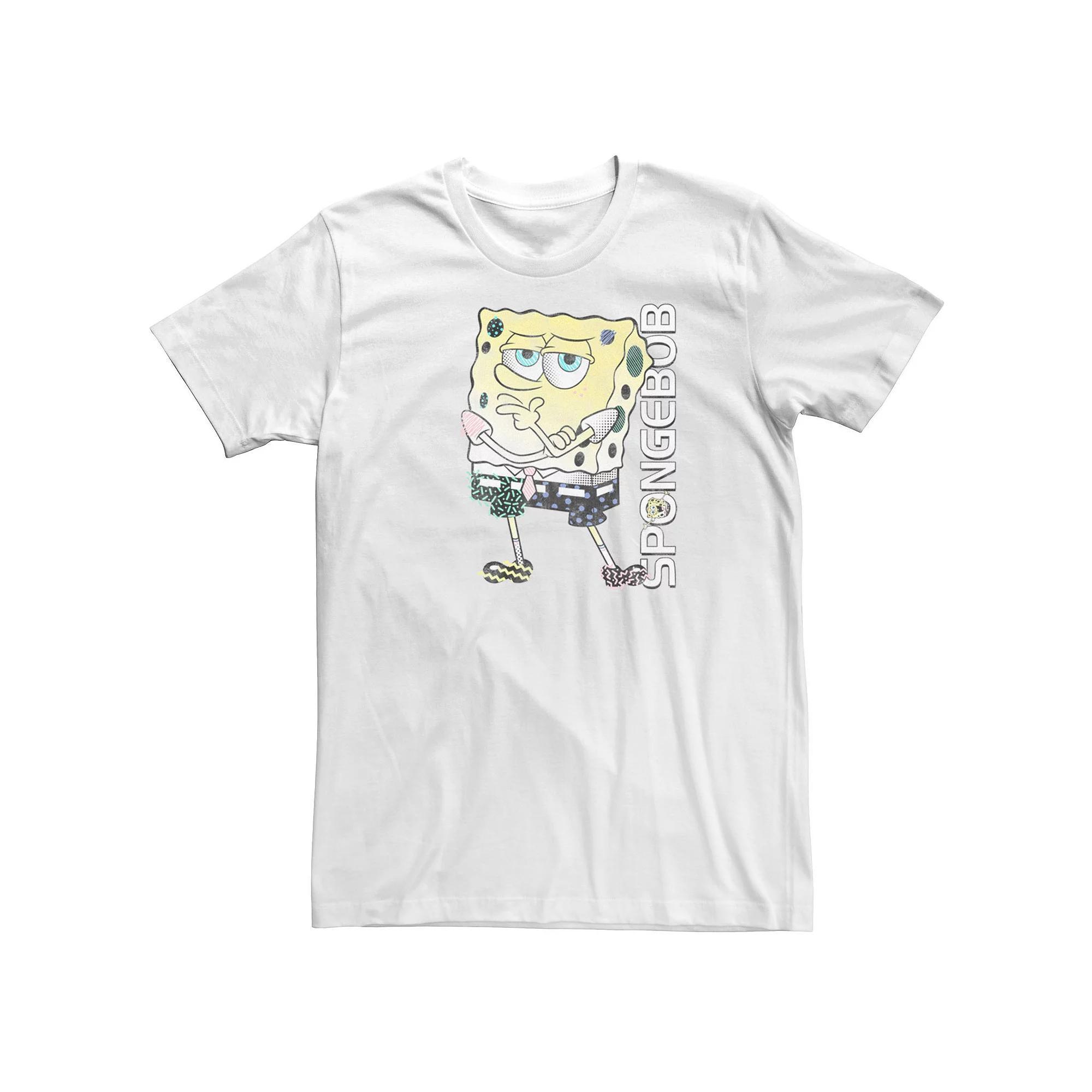 Big & Tall Nickelodeon SpongeBob SquarePants 80's Patterns Graphic Tee, Men's, Size: 4XB, White Product Image