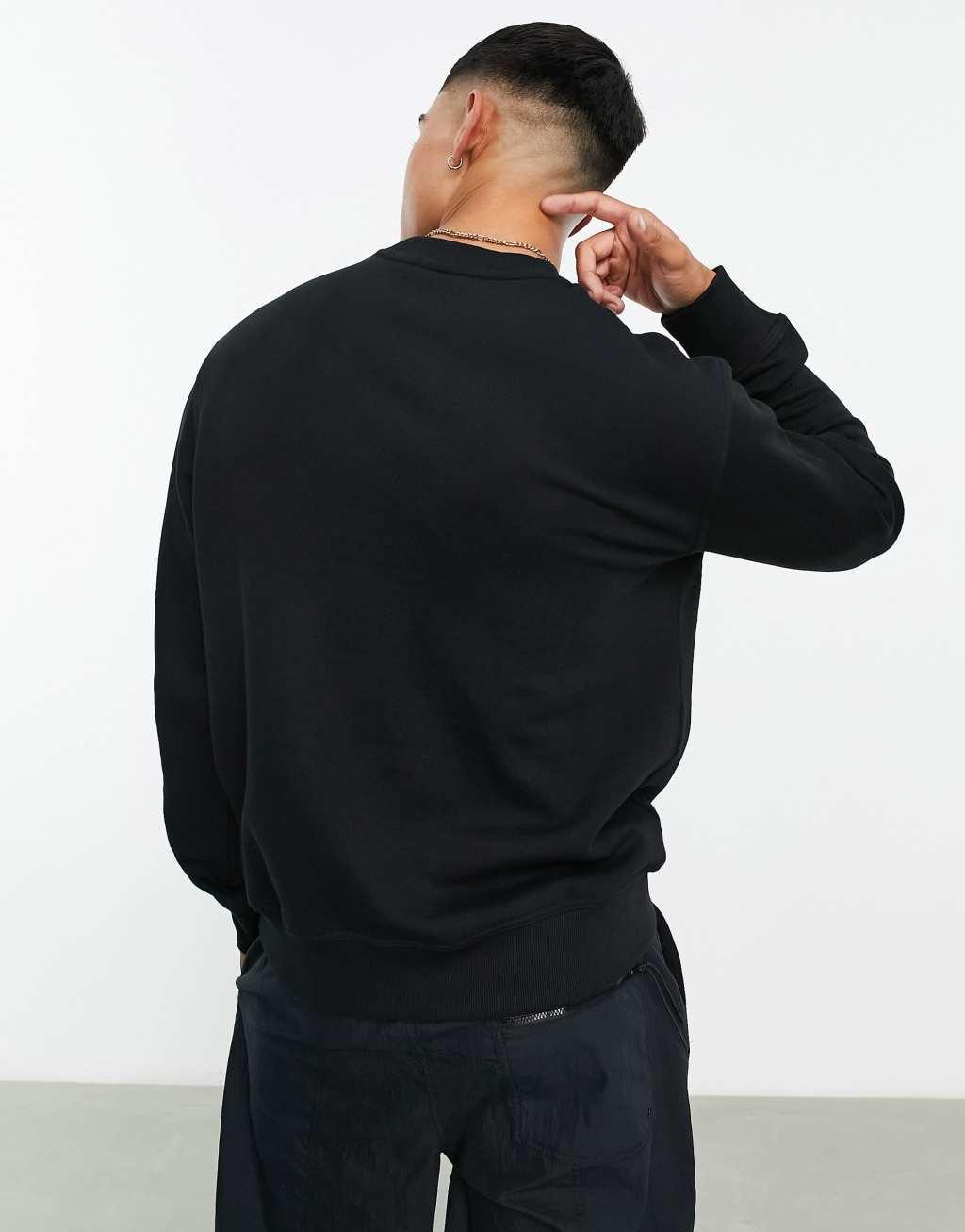 BOSS Orange WeBasicCrew large logo relaxed fit sweatshirt in black Product Image