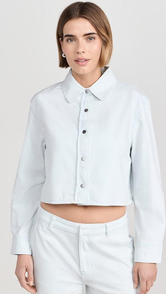 Vince Spring Twill Cropped Shirt | Shopbop Product Image