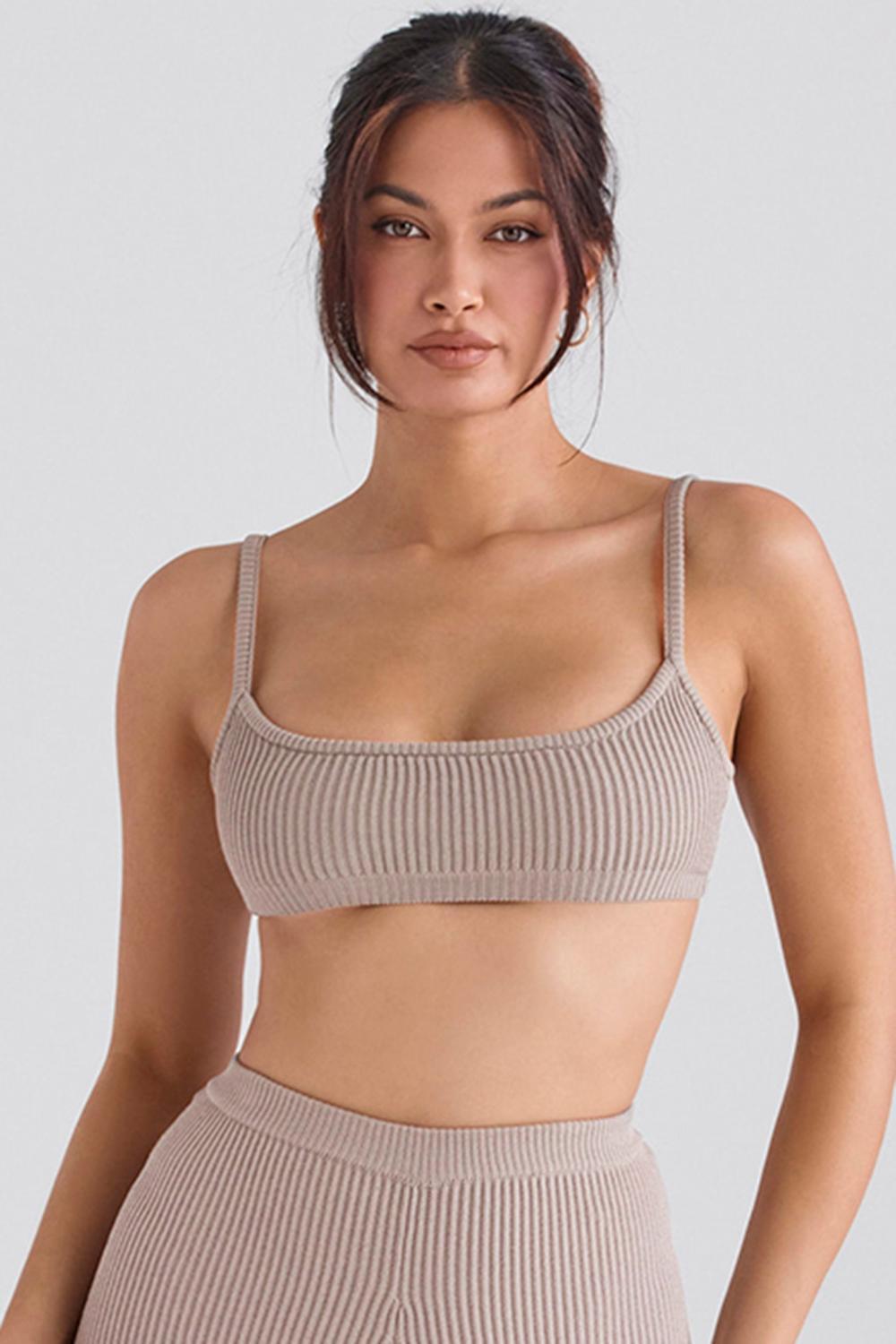 Mitzi  taupe ribbed knit leggings - sale Product Image