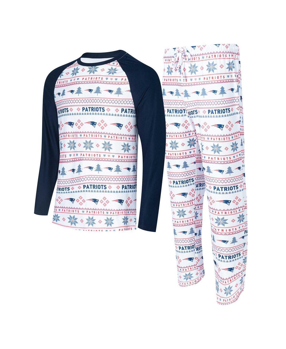 Mens Concepts Sport /Navy New England Patriots TinselRaglan Long Sleeve T-Shirt & Pants Sleep Set Product Image
