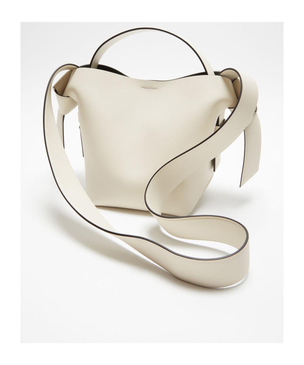 ACNE STUDIOS Mini Musubi Leather Shoulder Bag In White Product Image