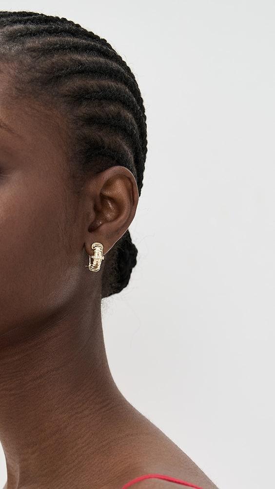 By Adina Eden Pave Accented Wide Open Hoop Earrings | Shopbop Product Image