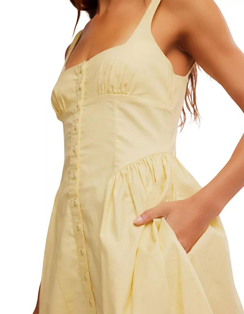 FREE PEOPLE Astrid Oxford Mini Dress - YELLOW Product Image