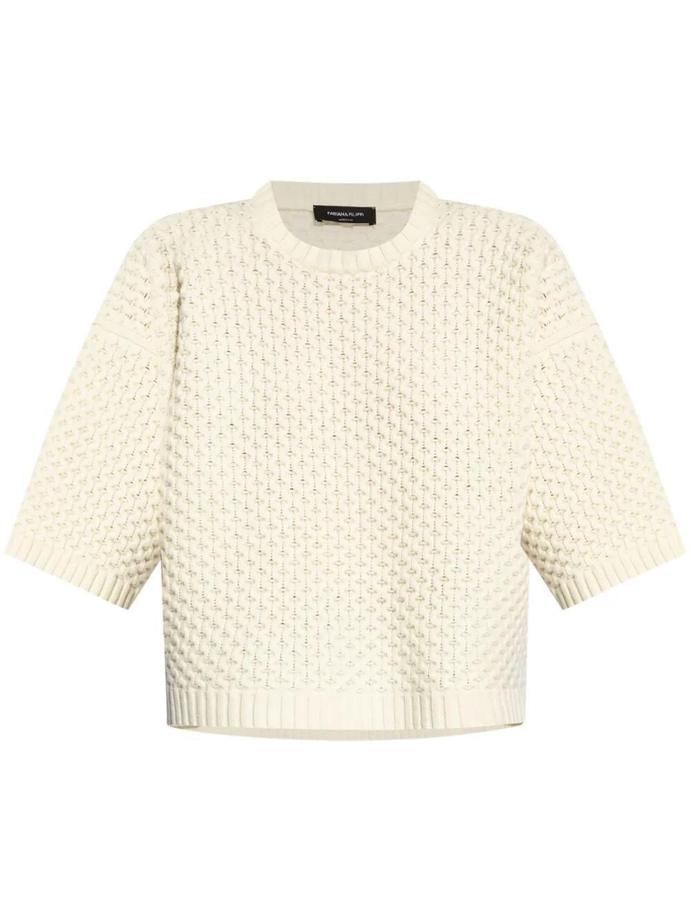 FABIANA FILIPPI Chunky Knit Sweater In White Product Image