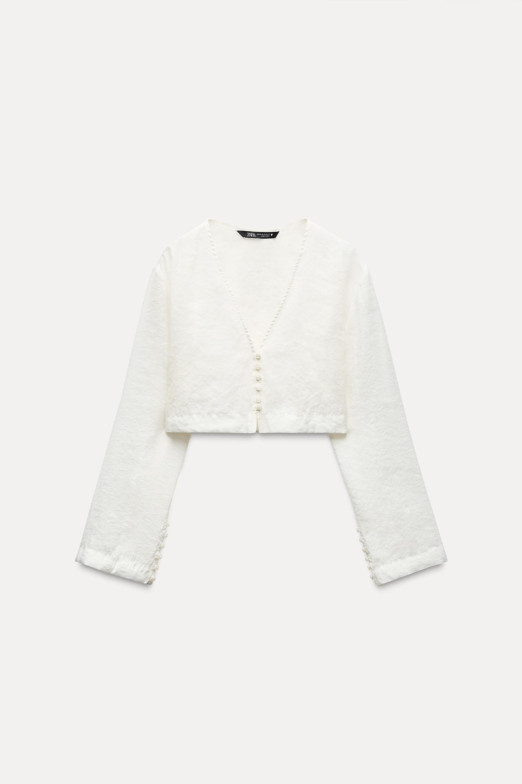 RELAXED FIT CROP SHIRT Product Image