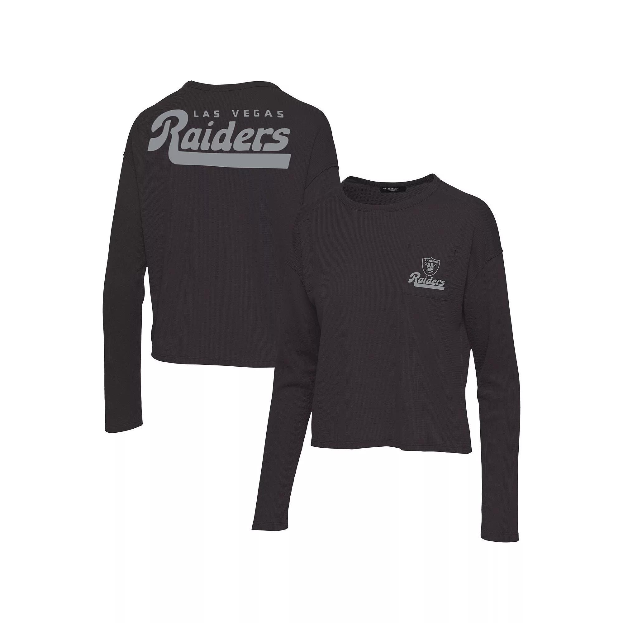 Women's Junk Food Black Las Vegas Raiders Pocket Thermal Long Sleeve T-Shirt, Size: 2XL, Lvr Black Product Image