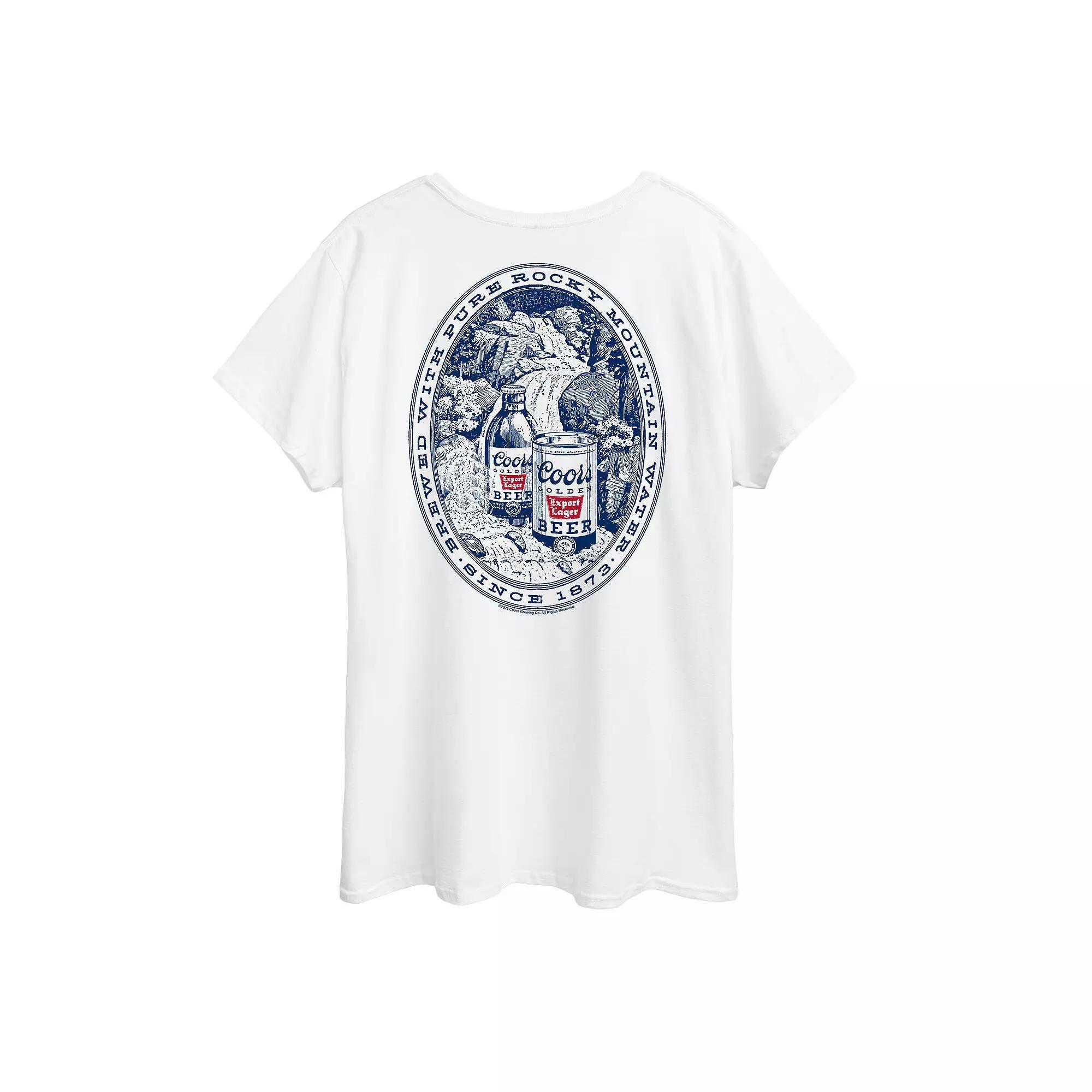 Plus Coors Banquet Rocky Mountain Graphic Tee, Womens Grey Gray Product Image