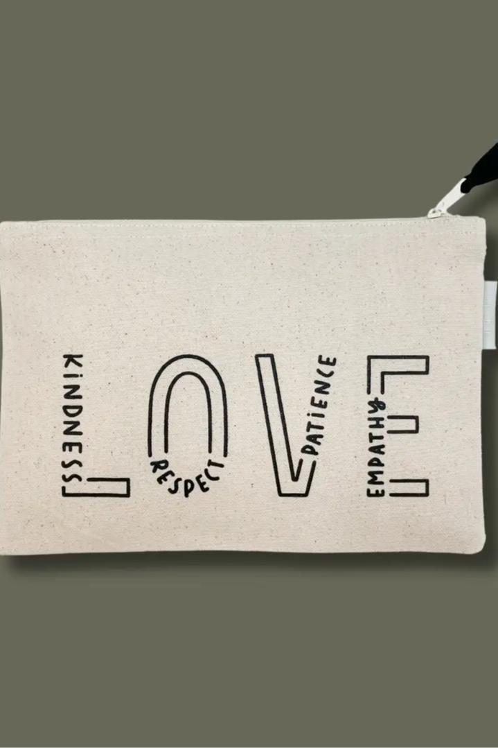 Love Large Canvas Zipper Pouch Product Image