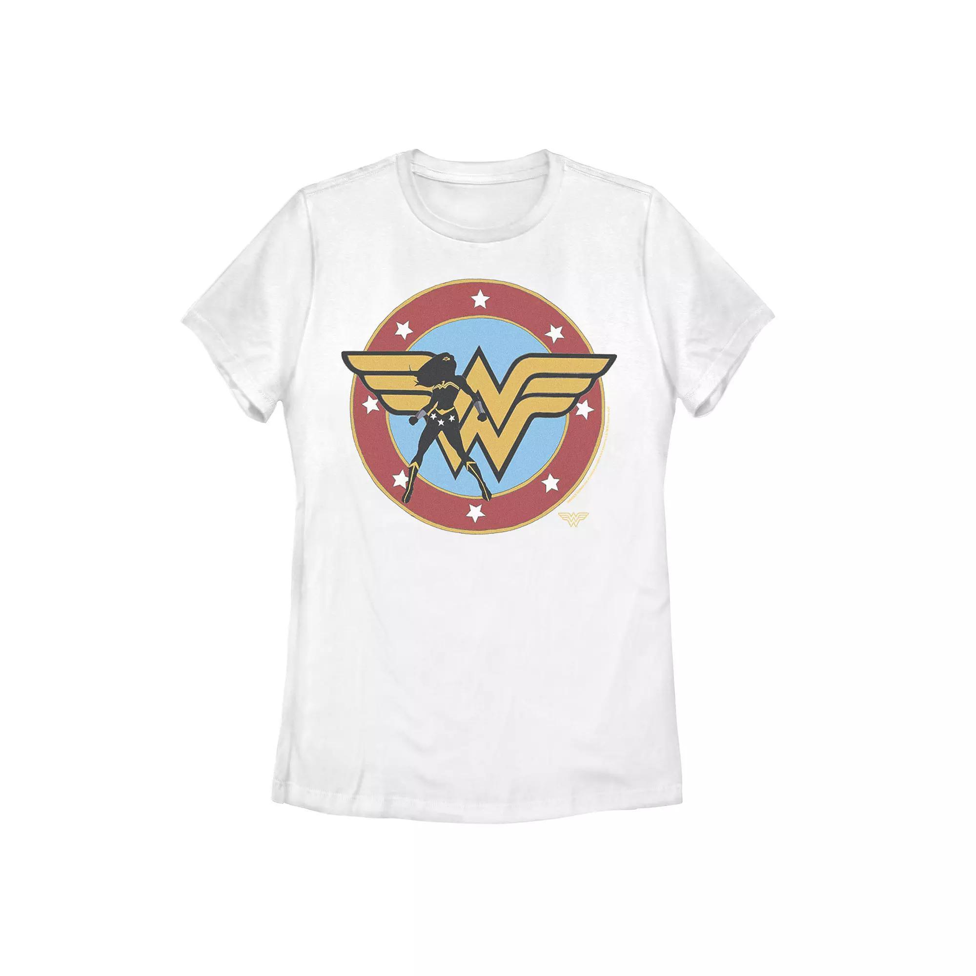 Juniors' DC Fandome Wonder Woman Silhouette Logo Graphic Tee, Girl's, Size: Small, White Product Image