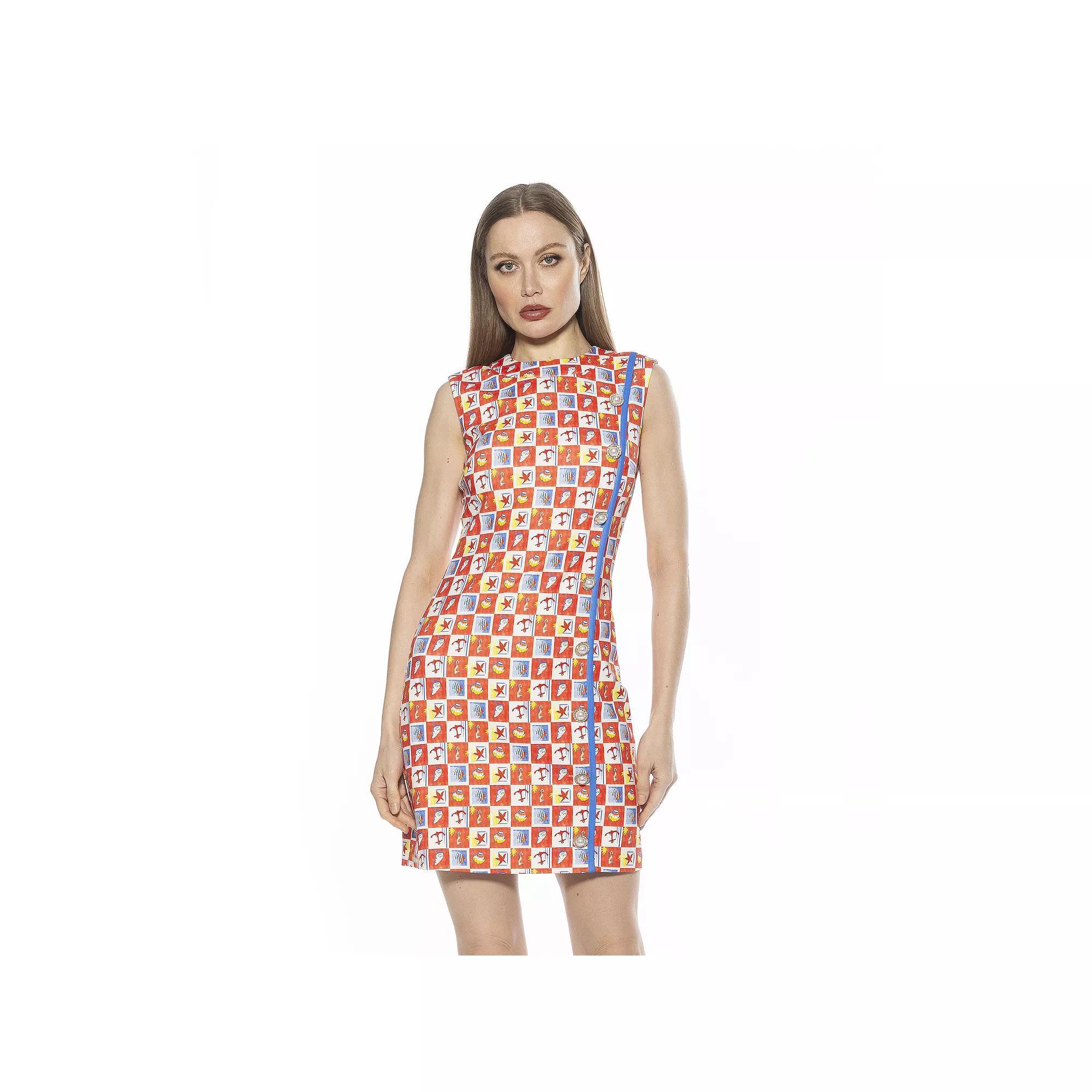 Women's ALEXIA ADMOR Armani Button Down Sleeveless Shift Dress, Size: XL, Green Product Image