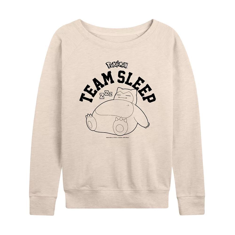 Plus Size Pokemon Snorlax Team Sleep French Terry Long Sleeve Tee, Women's, Size: 1XL, Beige Product Image