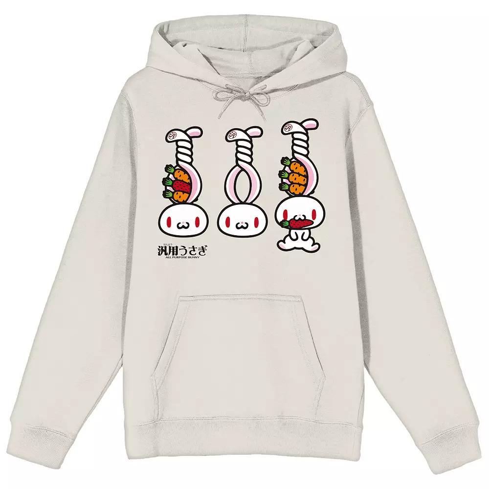 Men's All Purpose Bunny Three Bunnies Graphic Hoodie, Size: XXL, Beige Product Image