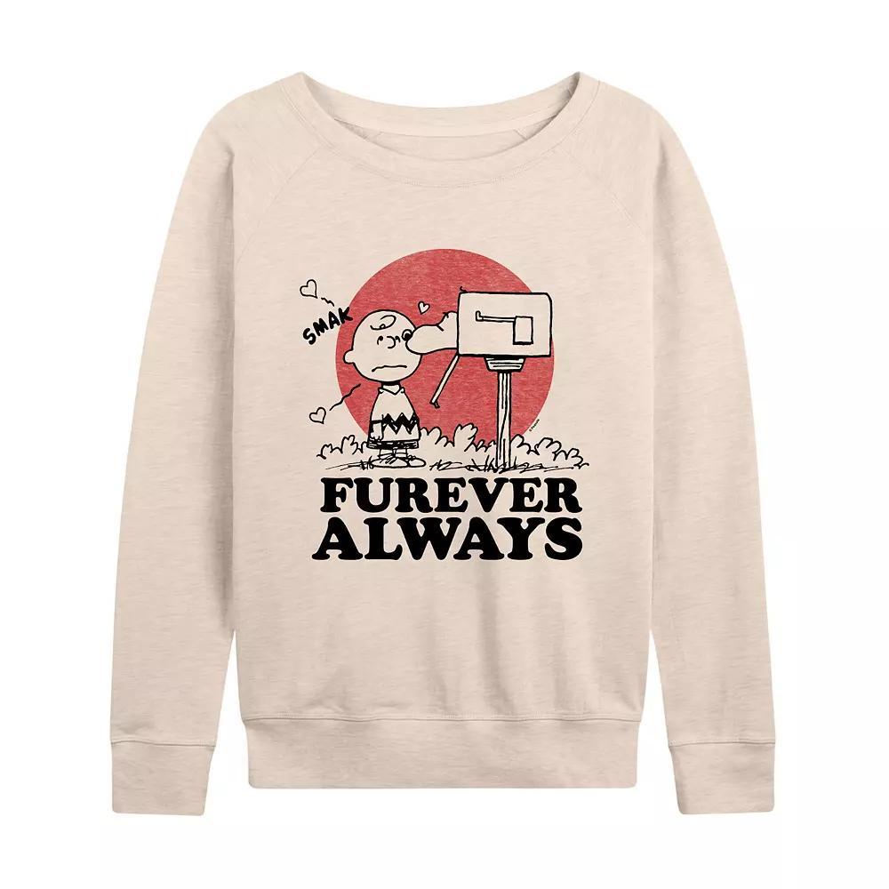 Womens Peanuts Furever Always French Terry Long Sleeve Tee Product Image
